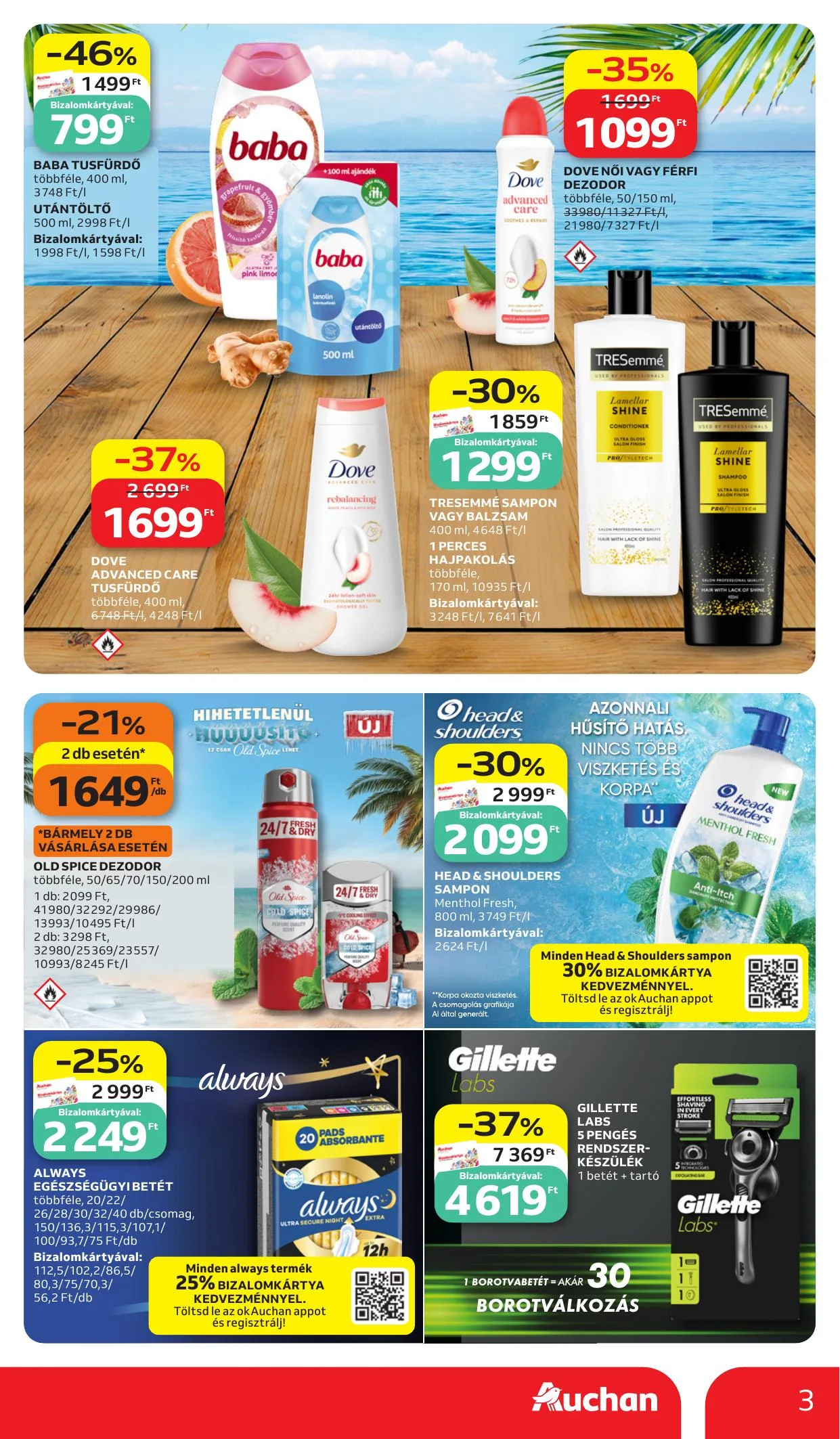Auchan akciós újság Hipermarket szépség 07.02–07.15 – 3. oldal