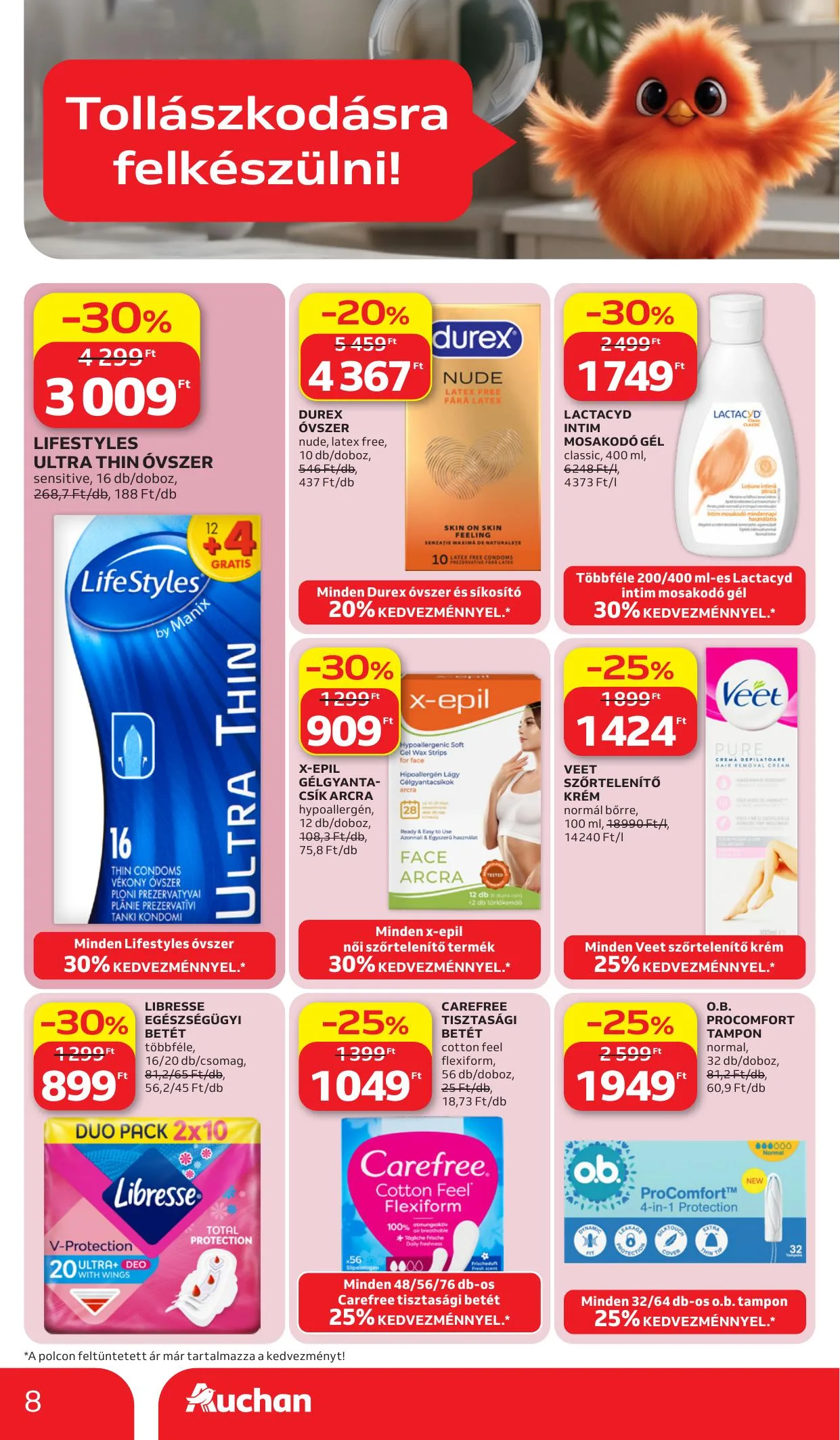Auchan akciós újság Hipermarket szépség 07.02–07.15 – 8. oldal