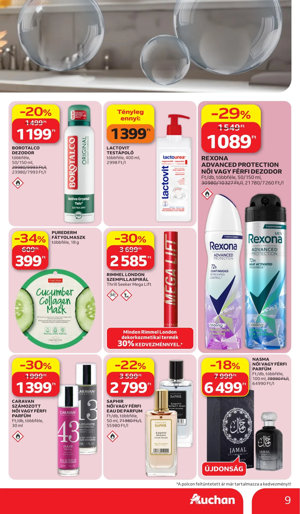 Auchan akciós újság Hipermarket szépség 07.02–07.15 – 9. oldal