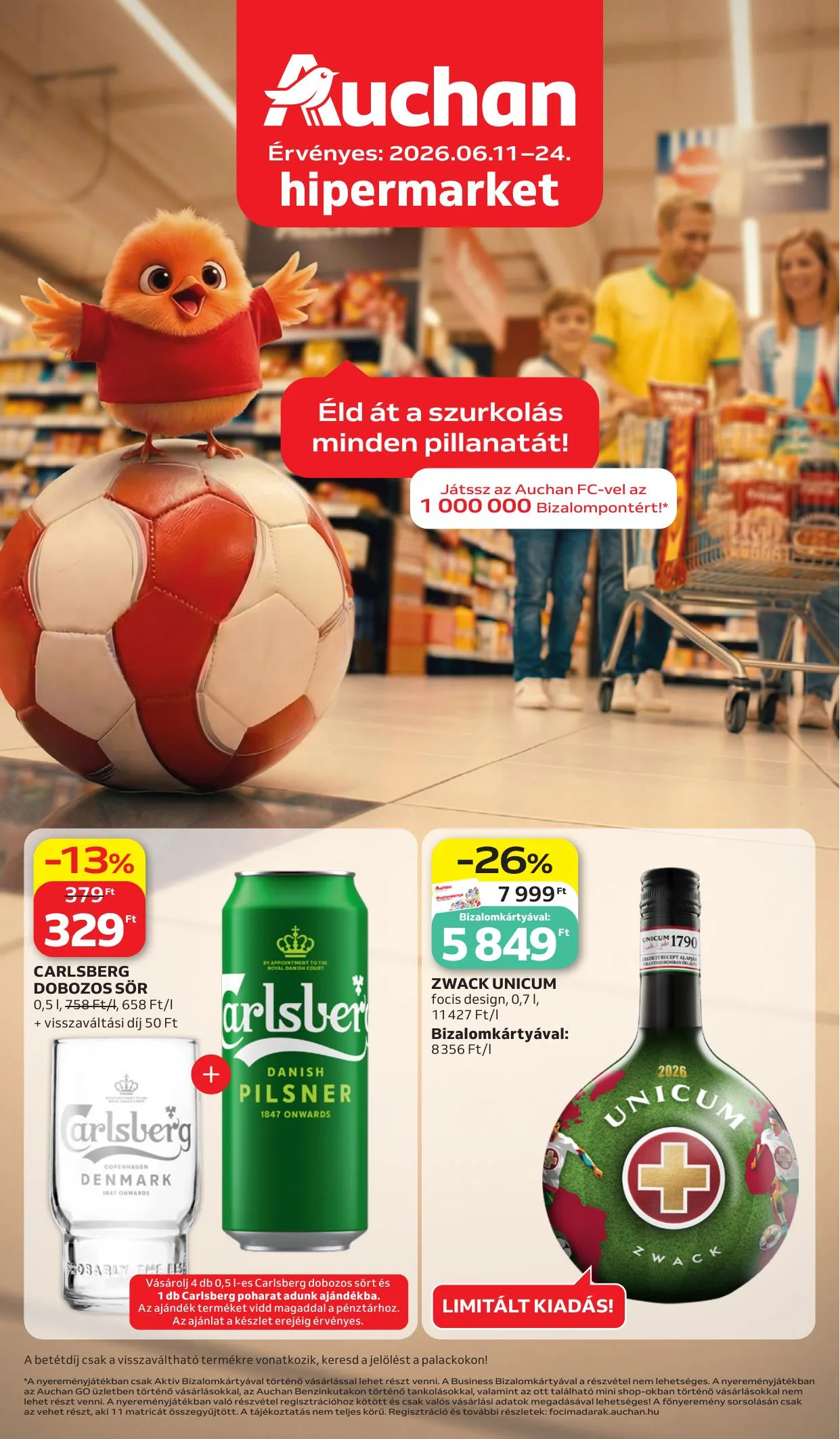 Auchan akciós újság Hipermarket Szurkolj velunk 06.11–06.24