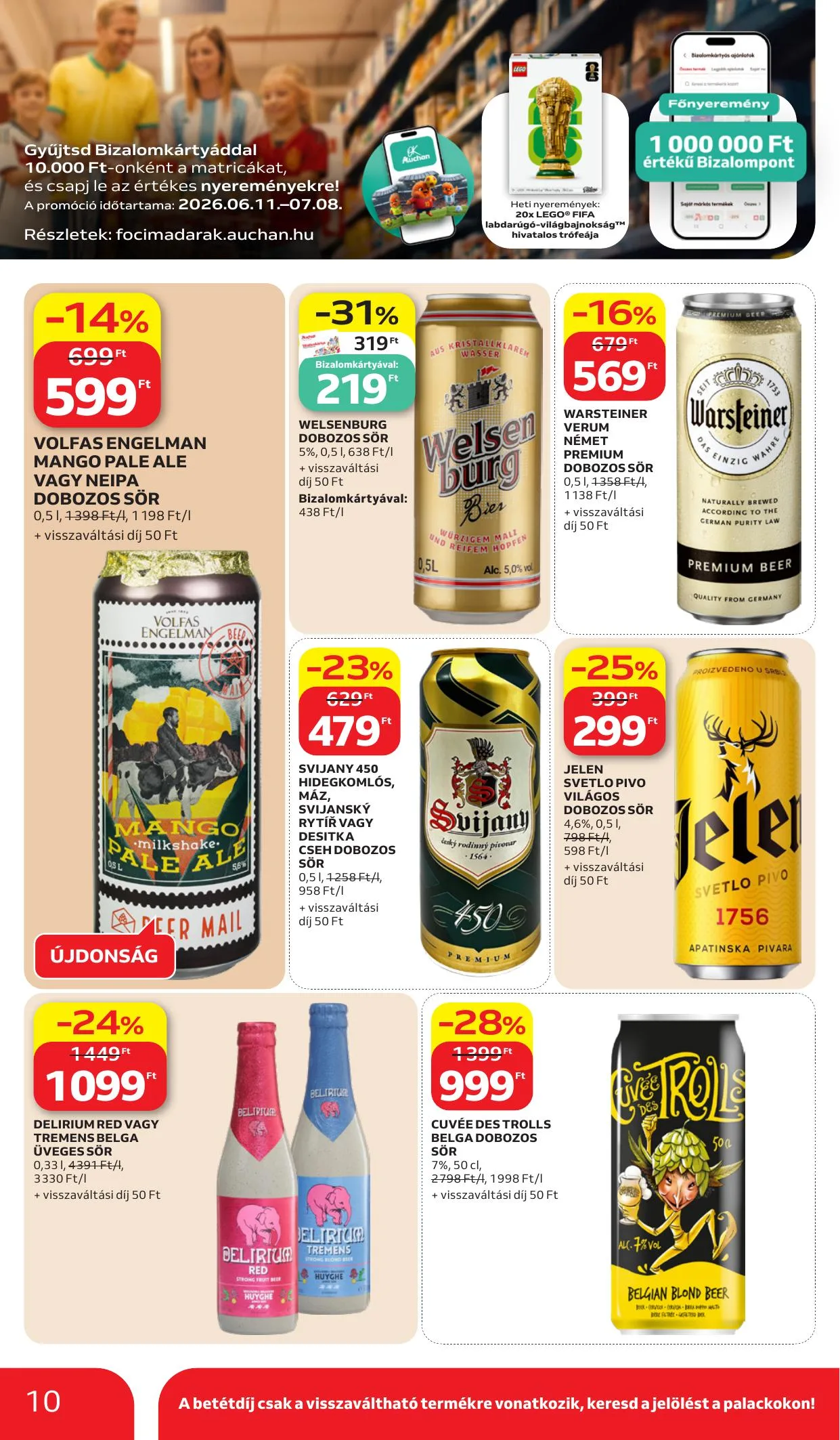 Auchan akciós újság Hipermarket Szurkolj velunk 06.11–06.24 – 10. oldal