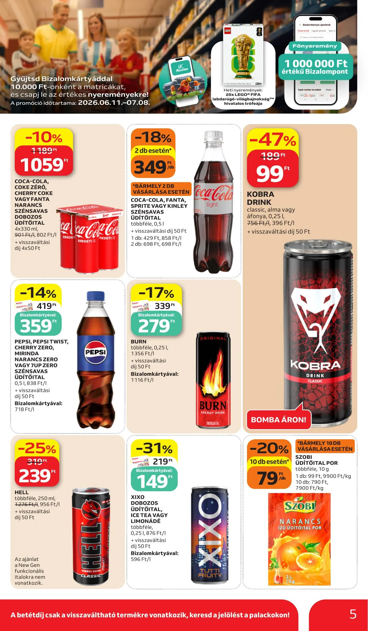 Auchan akciós újság Hipermarket Szurkolj velunk 06.11–06.24 – 5. oldal