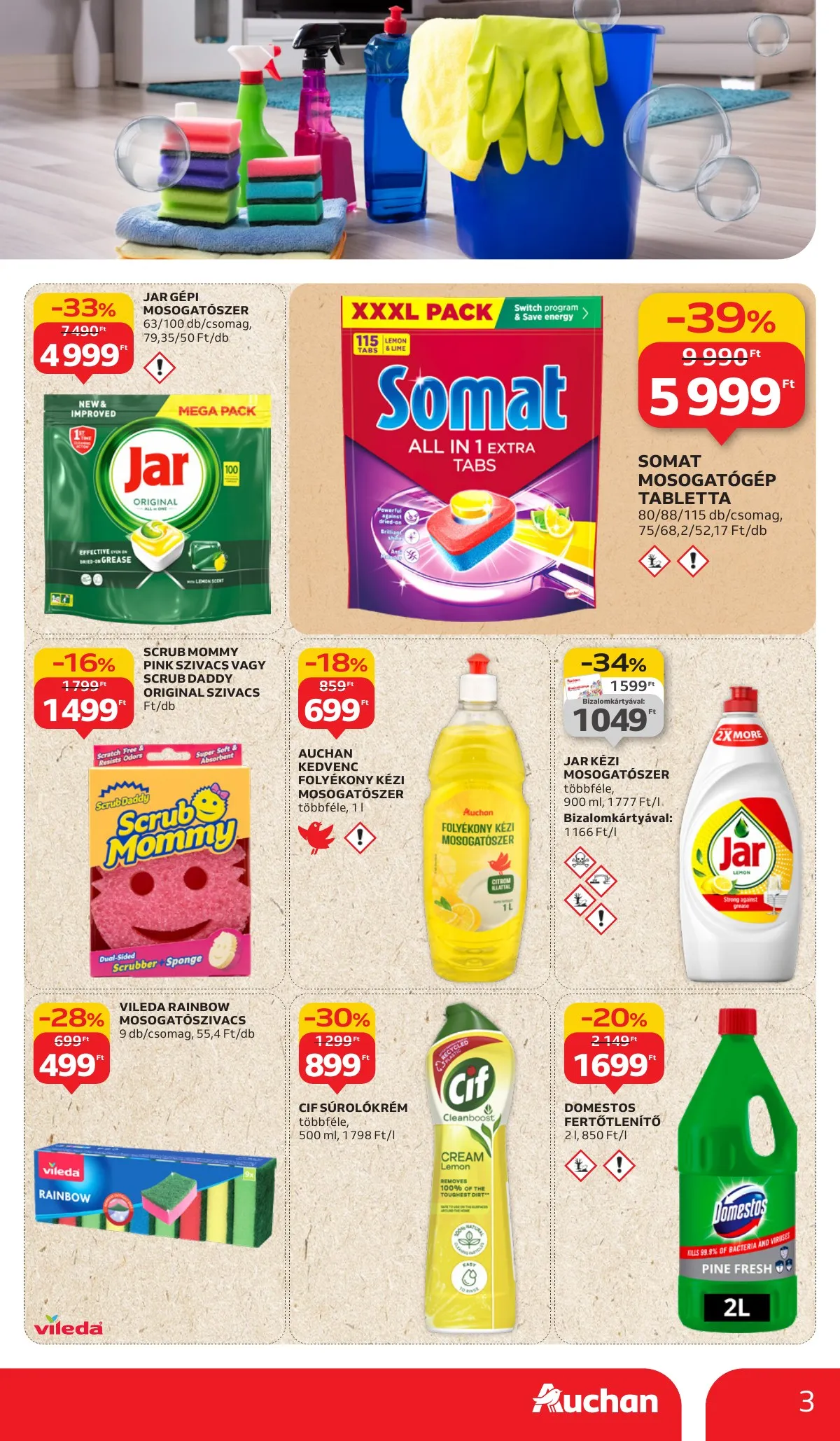 Auchan akciós újság Hipermarket takaritoszer 09.11–10.01 – 3. oldal