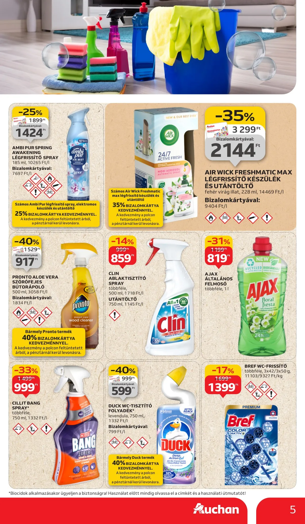 Auchan akciós újság Hipermarket takaritoszer 09.11–10.01 – 5. oldal