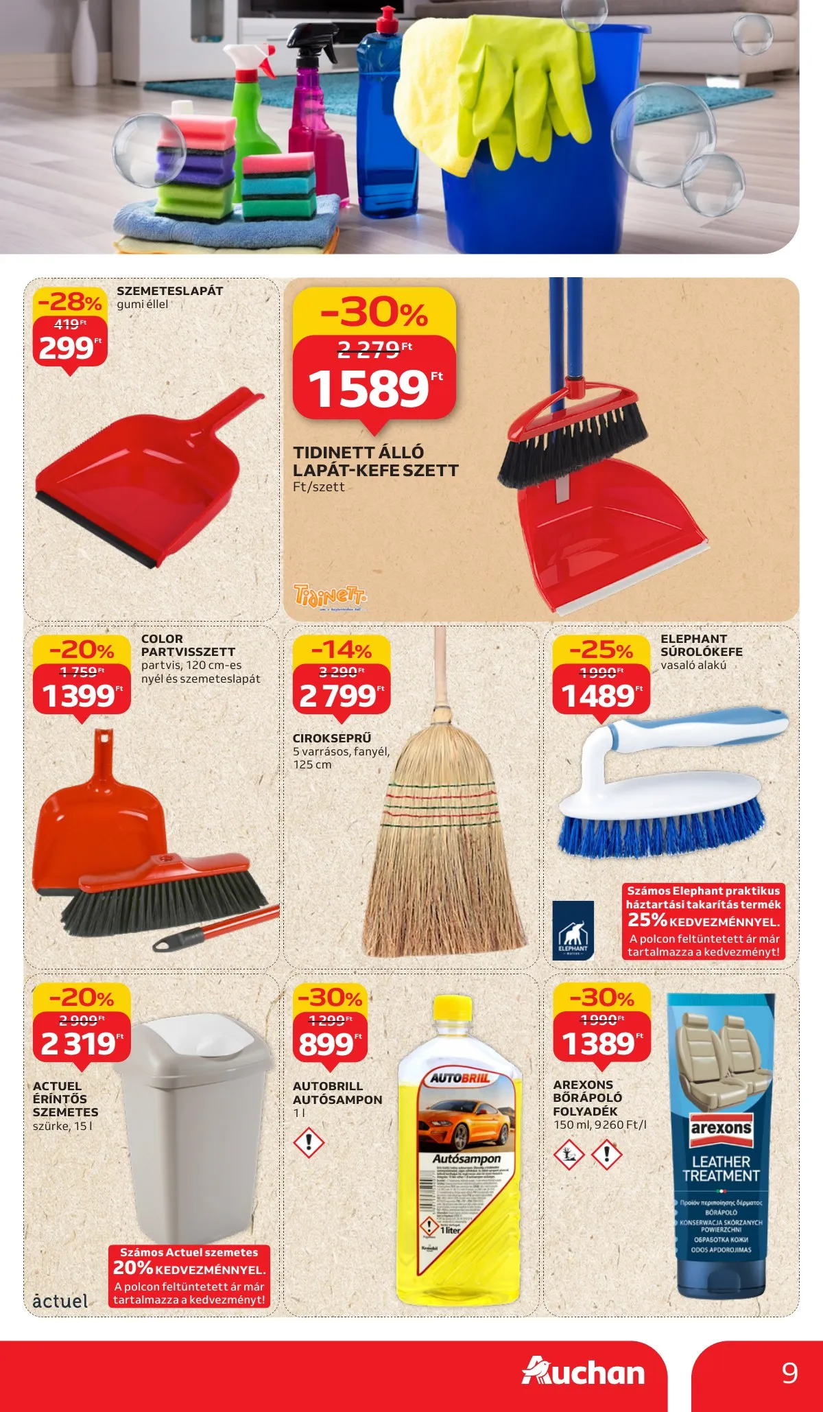 Auchan akciós újság Hipermarket takaritoszer 09.11–10.01 – 9. oldal