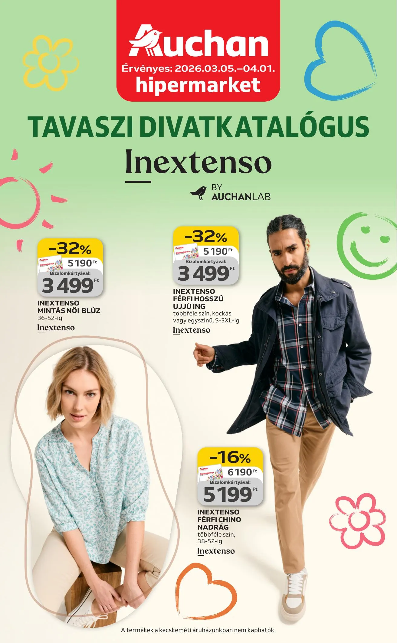 Auchan akciós újság Hipermarket Tavaszi textil 03.05–04.01