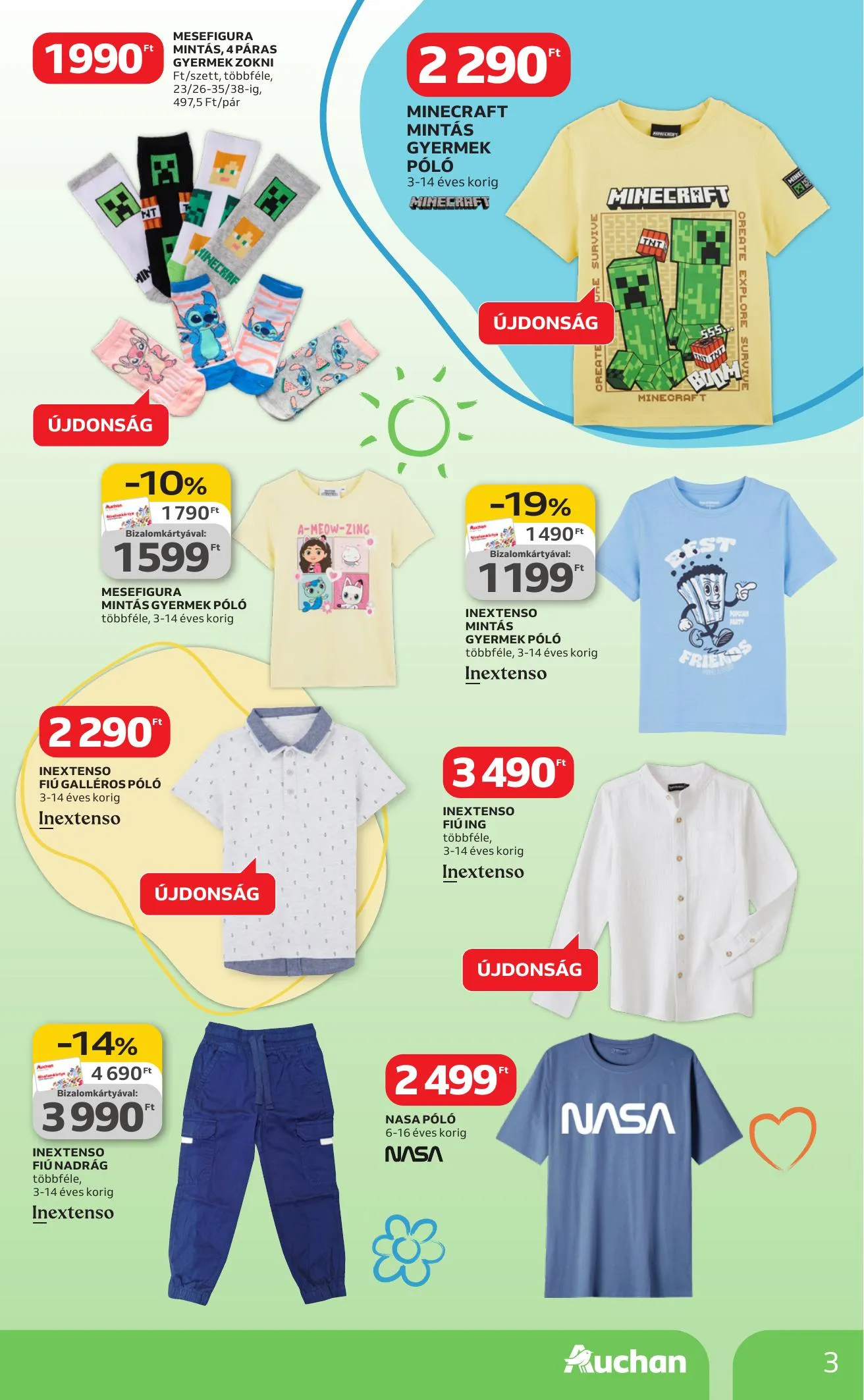 Auchan akciós újság Hipermarket Tavaszi textil 03.05–04.01 – 3. oldal