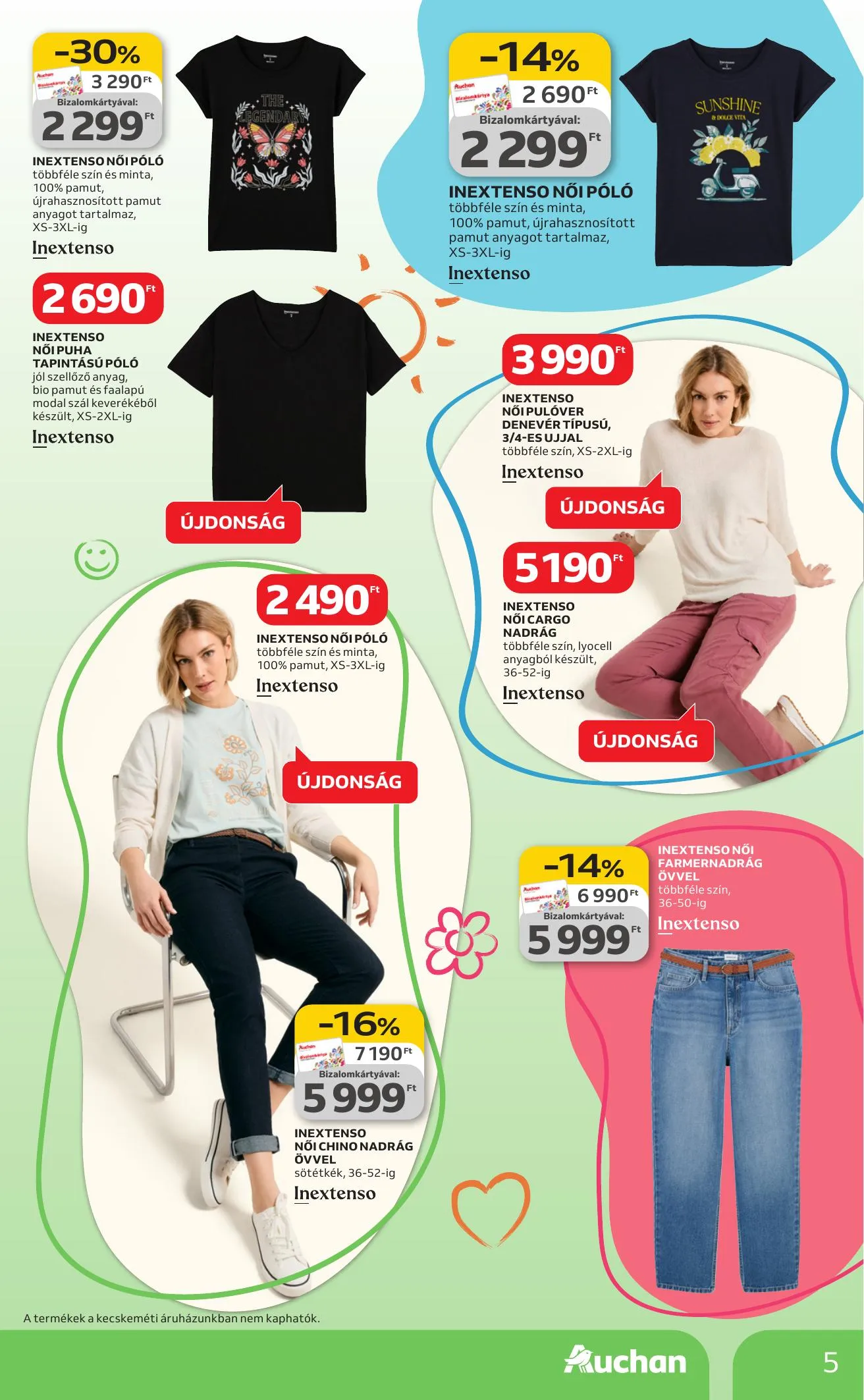 Auchan akciós újság Hipermarket Tavaszi textil 03.05–04.01 – 5. oldal