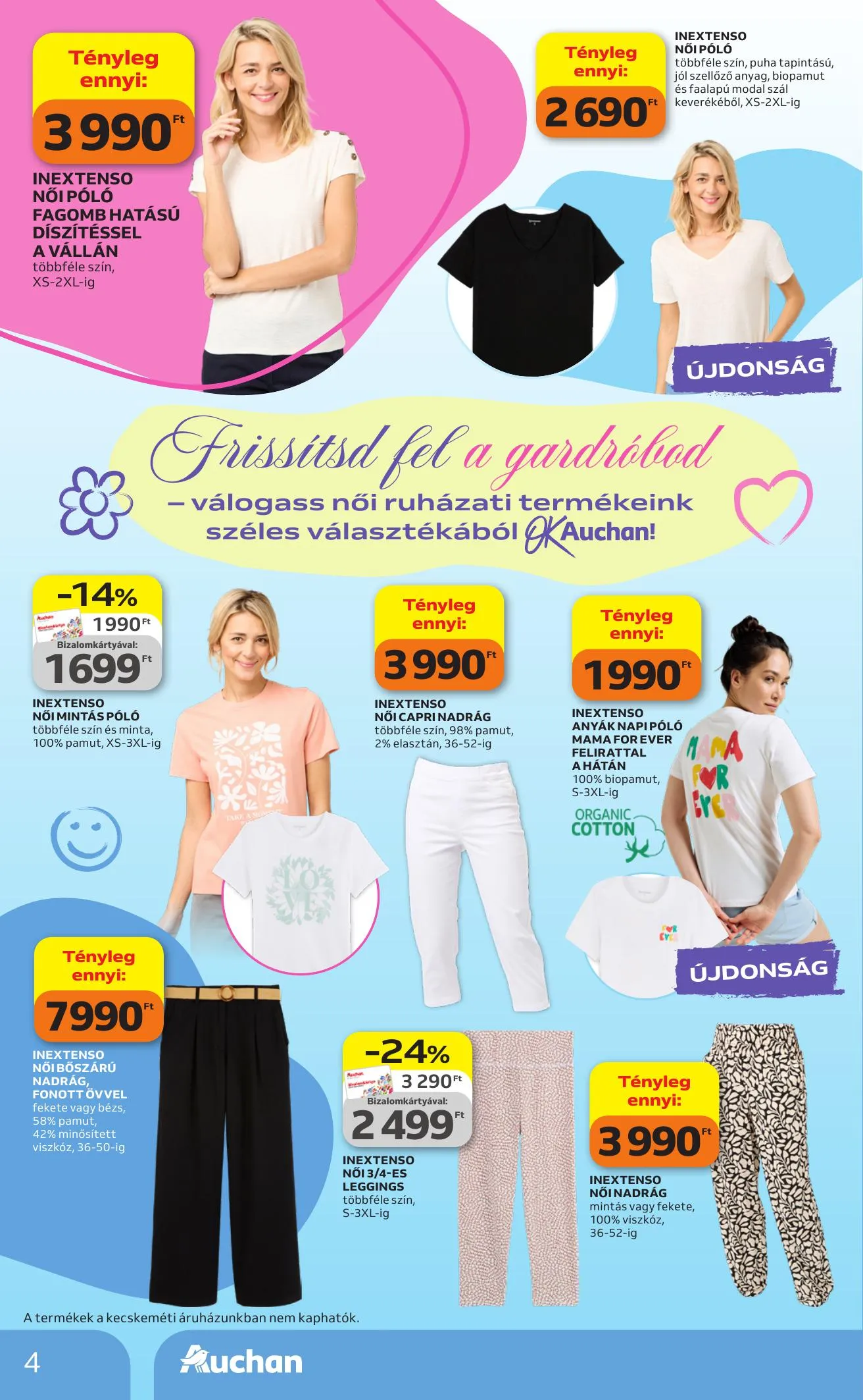 Auchan akciós újság Hipermarket Tavaszi textil 04.09–04.29 – 4. oldal