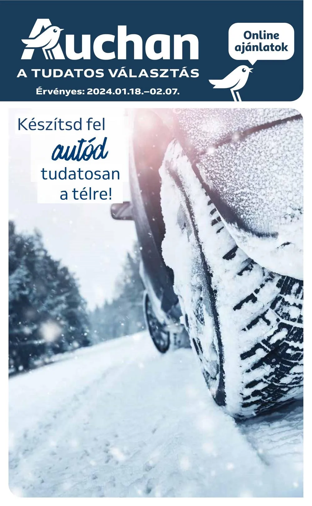 Auchan akciós újság Hipermarket teli auto 01.18–02.07