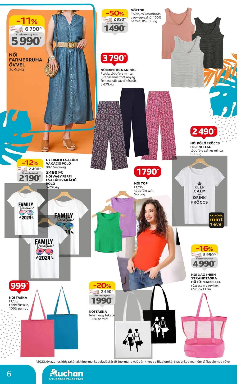 Auchan akciós újság Hipermarket Textil 07.04–07.31 – 6. oldal