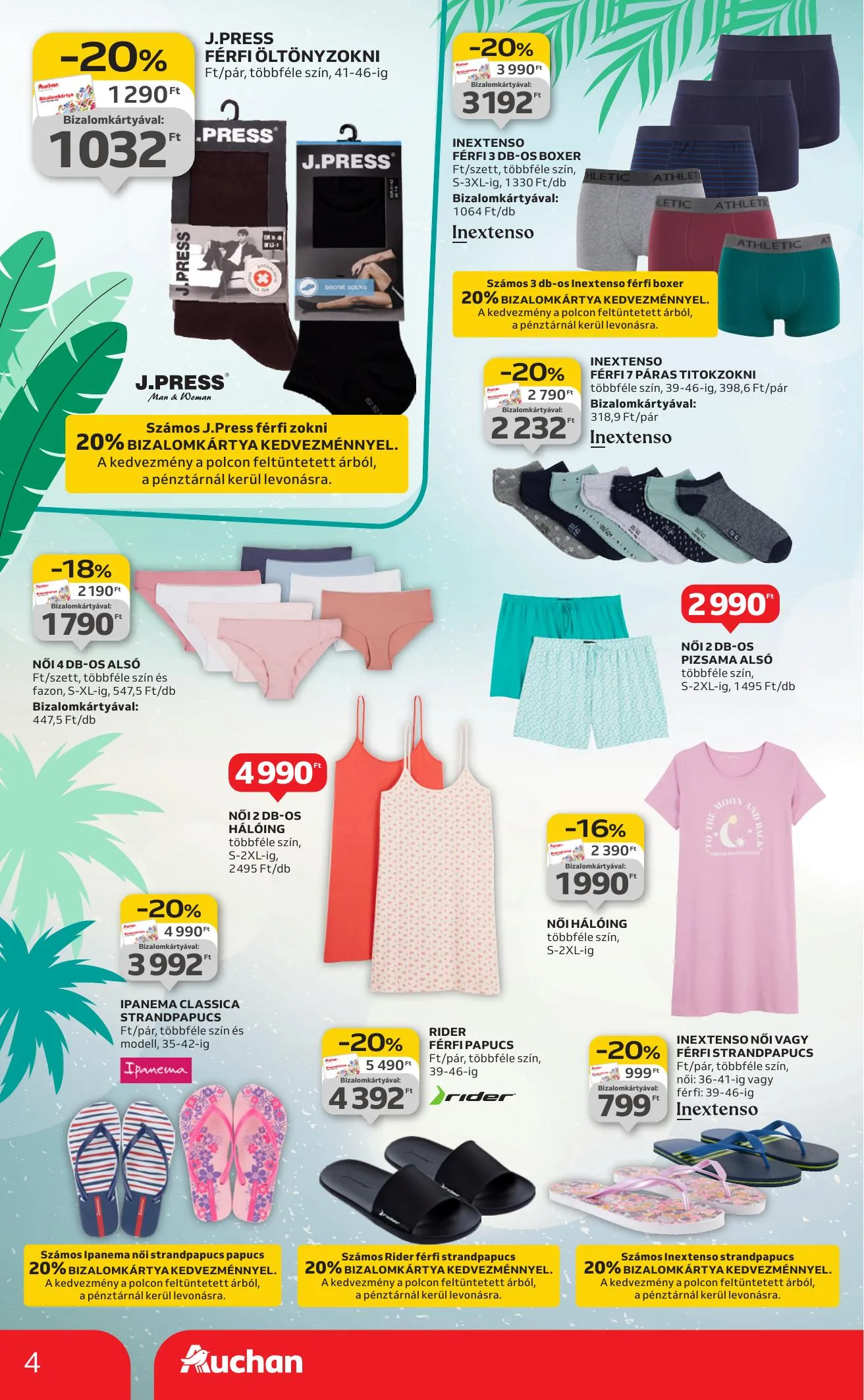 Auchan akciós újság Hipermarket Textil 07.31–08.27 – 4. oldal
