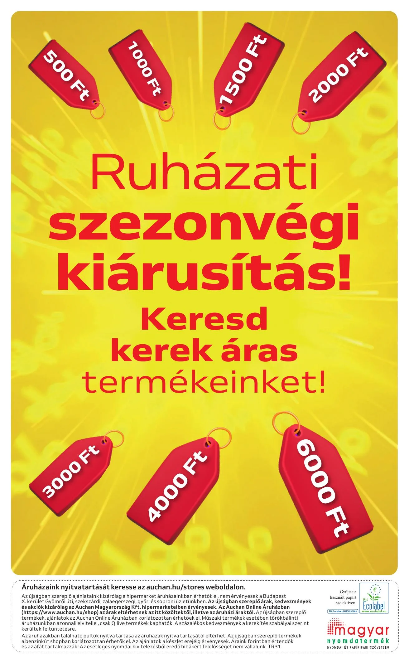 Auchan akciós újság Hipermarket Textil 07.31–08.27 – 6. oldal