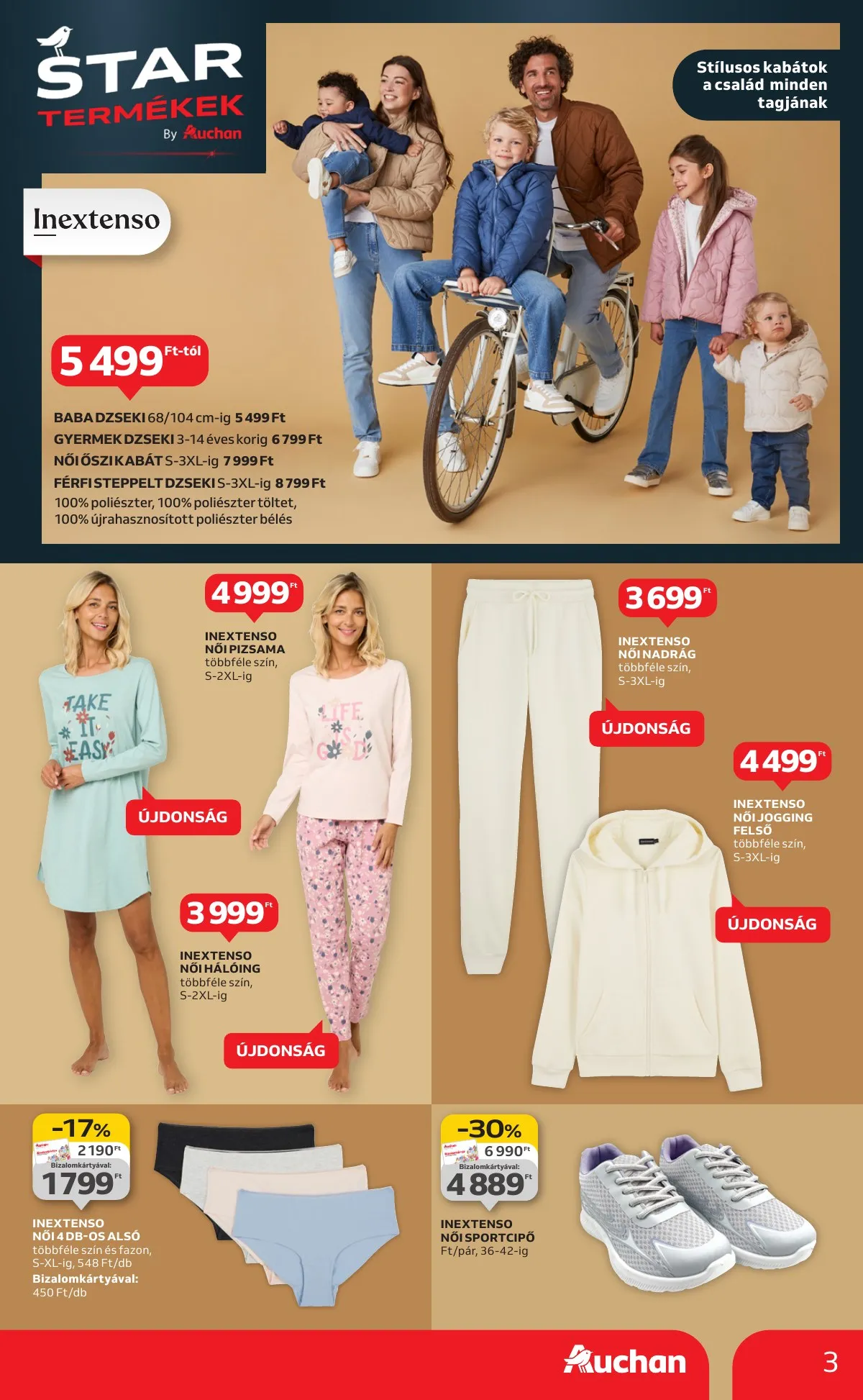 Auchan akciós újság Hipermarket Textil 08.28–09.24 – 3. oldal