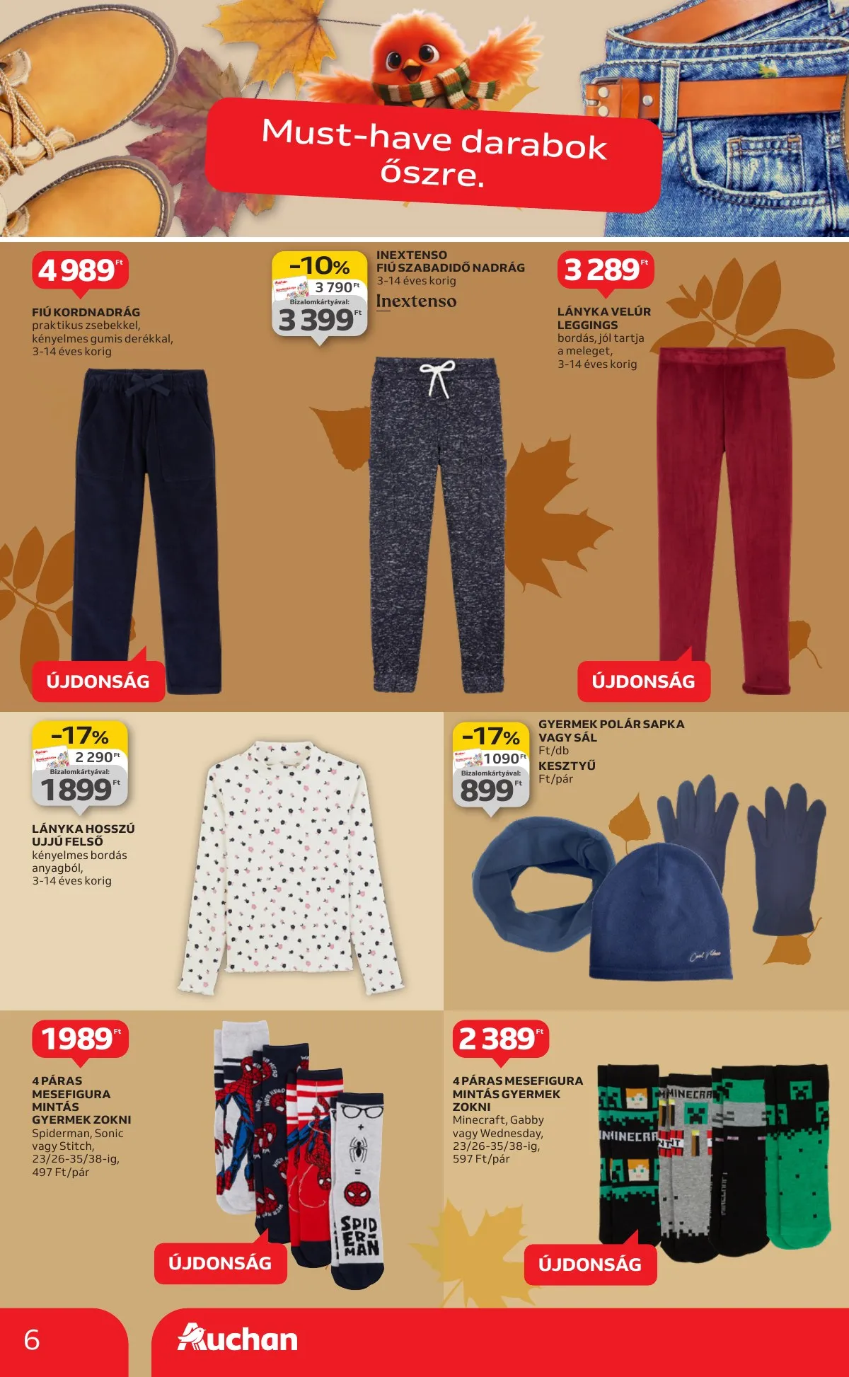Auchan akciós újság Hipermarket Textil 10.02–10.29 – 6. oldal