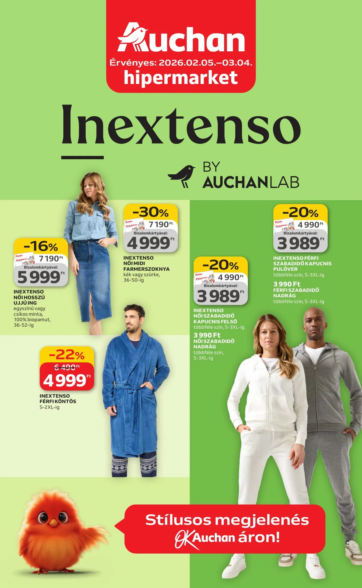 Auchan akciós újság Hipermarket Textil 02.05–03.04
