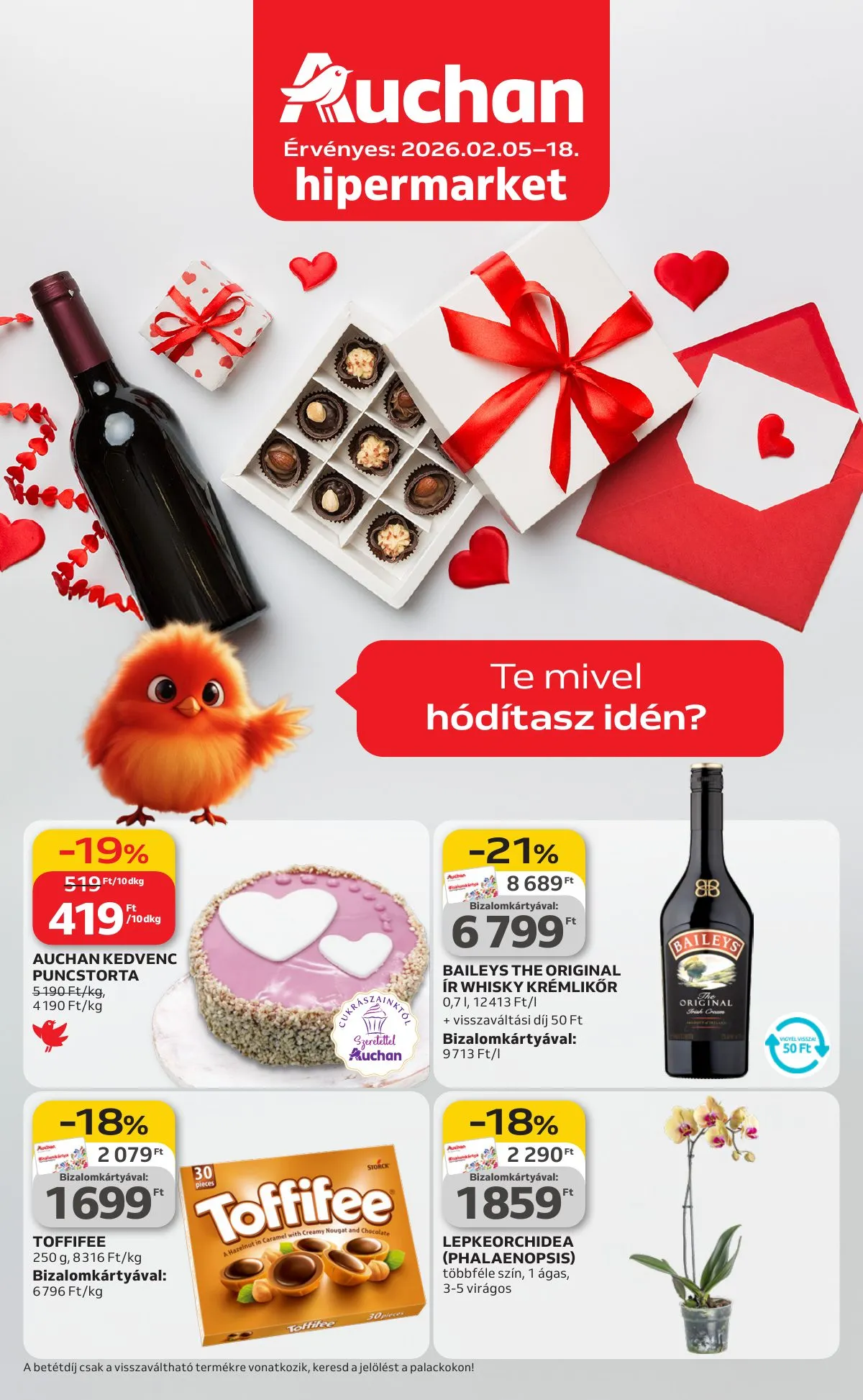 Auchan akciós újság Hipermarket Valentin nap 02.05–02.18