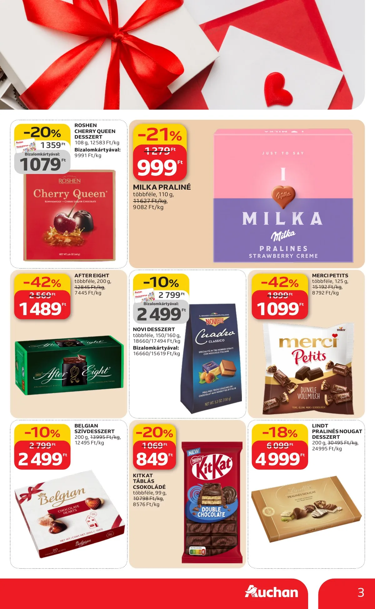 Auchan akciós újság Hipermarket Valentin nap 02.05–02.18 – 3. oldal