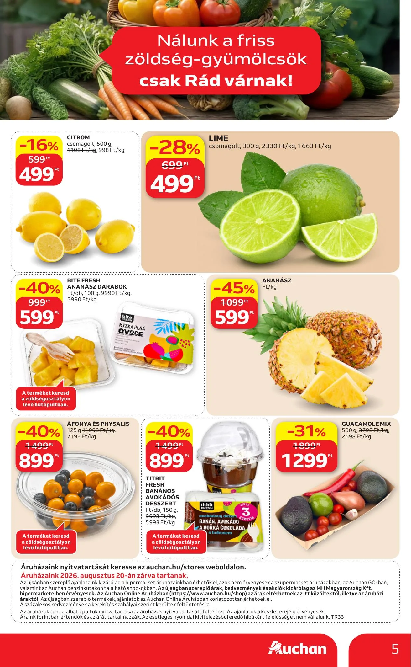 Auchan akciós újság Hipermarket Zoldseg Gyumolcs 08.13–08.19 – 5. oldal