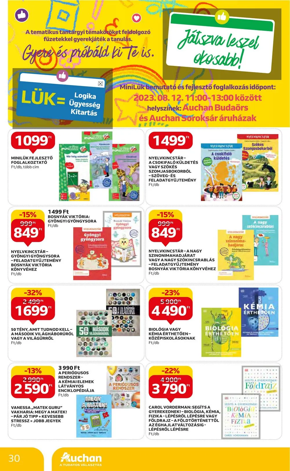 Auchan akciós újság Hipermarket 08.10–08.16 – 30. oldal