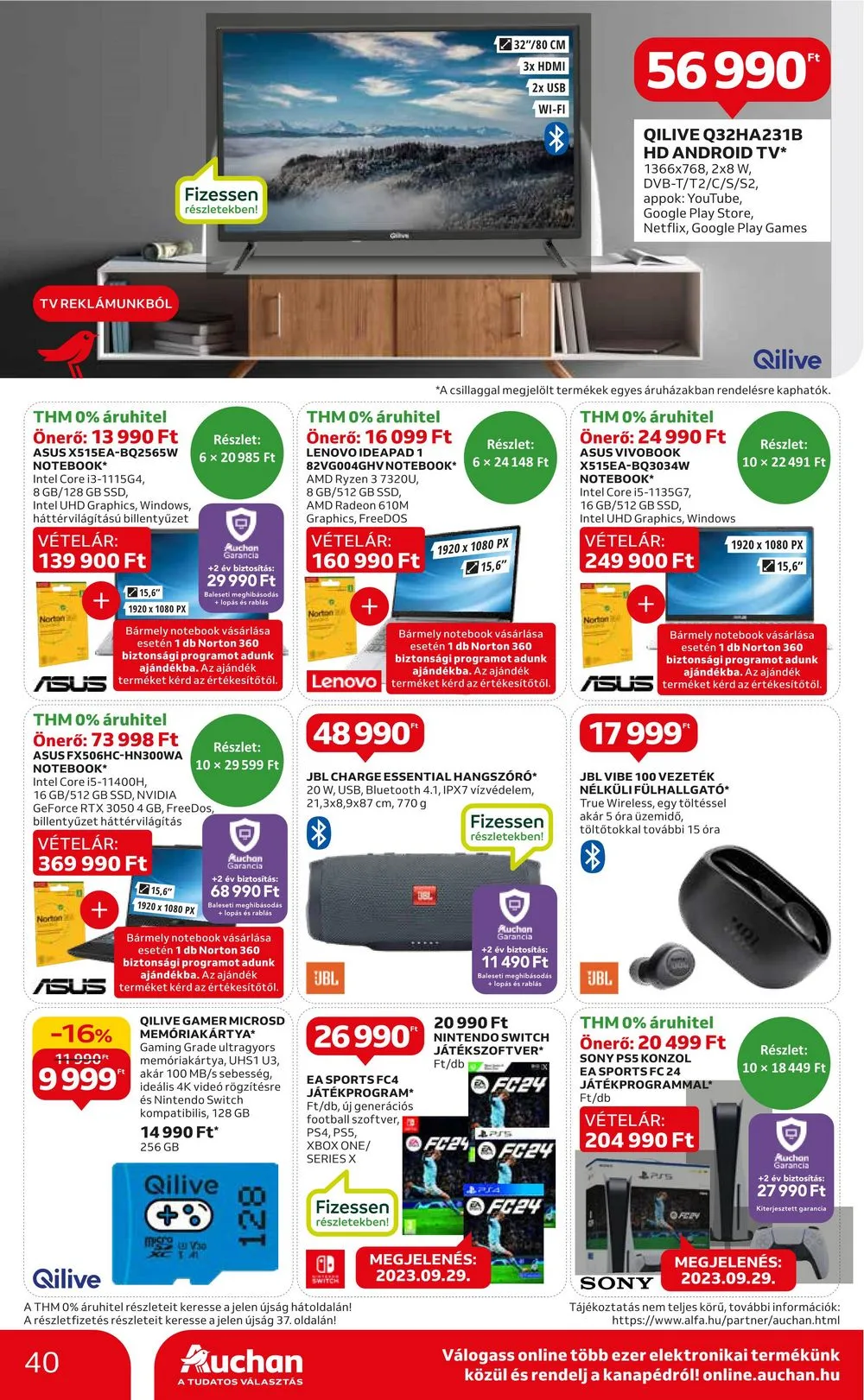 Auchan akciós újság Hipermarket 09.28–10.04 – 40. oldal