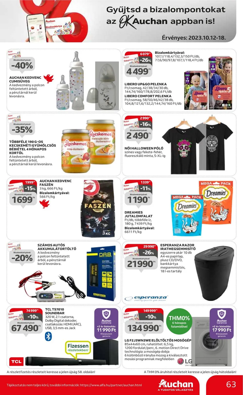 Auchan akciós újság Hipermarket 10.12–10.18 – 63. oldal