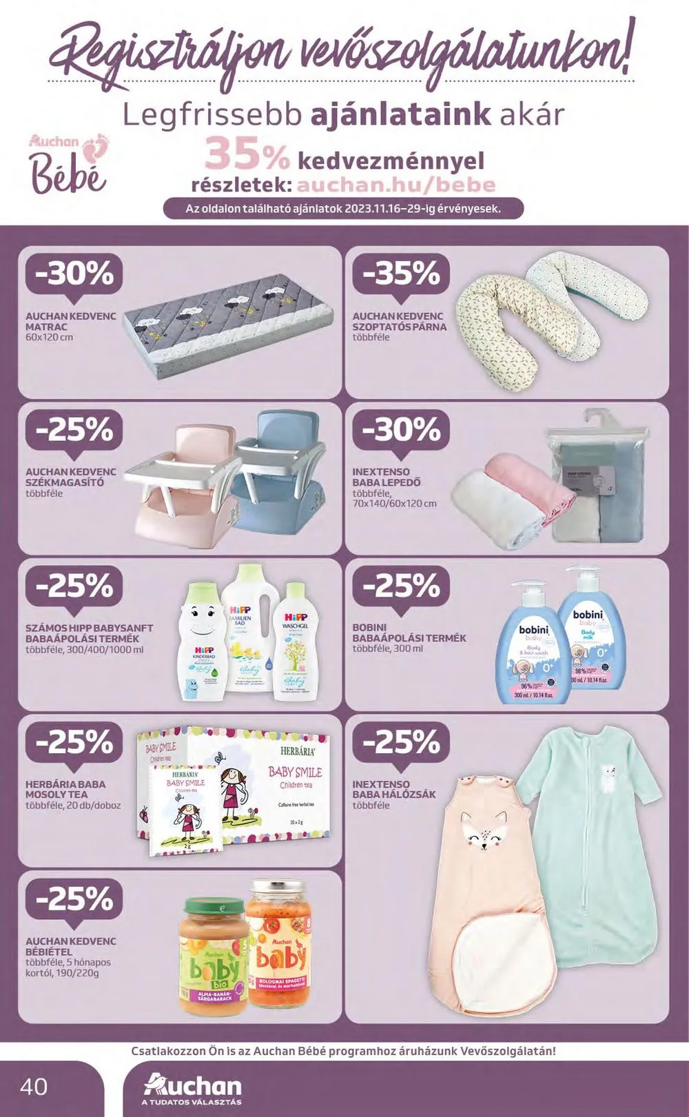 Auchan akciós újság Hipermarket 11.16–11.22 – 40. oldal