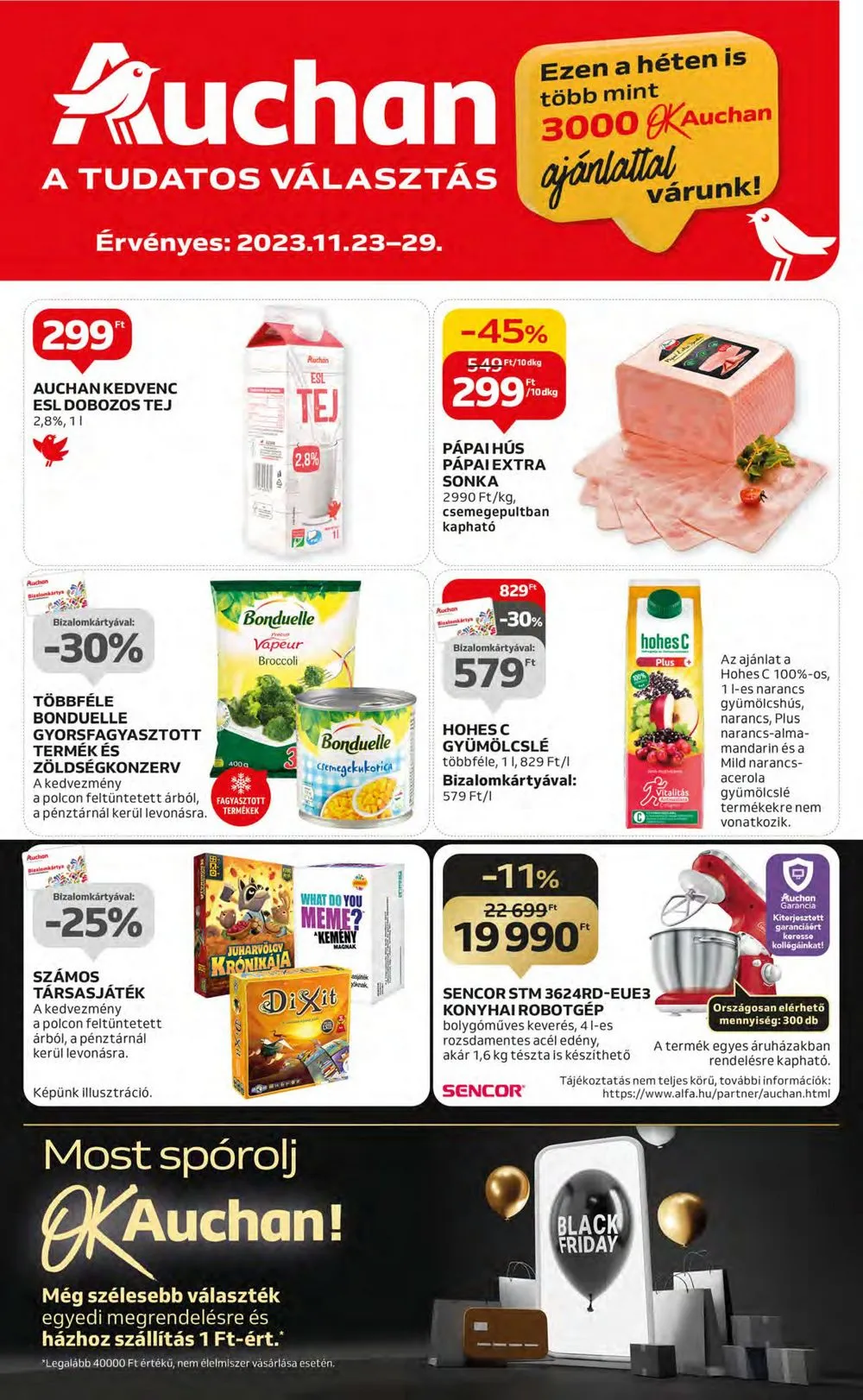 Auchan akciós újság Hipermarket 11.23–11.29