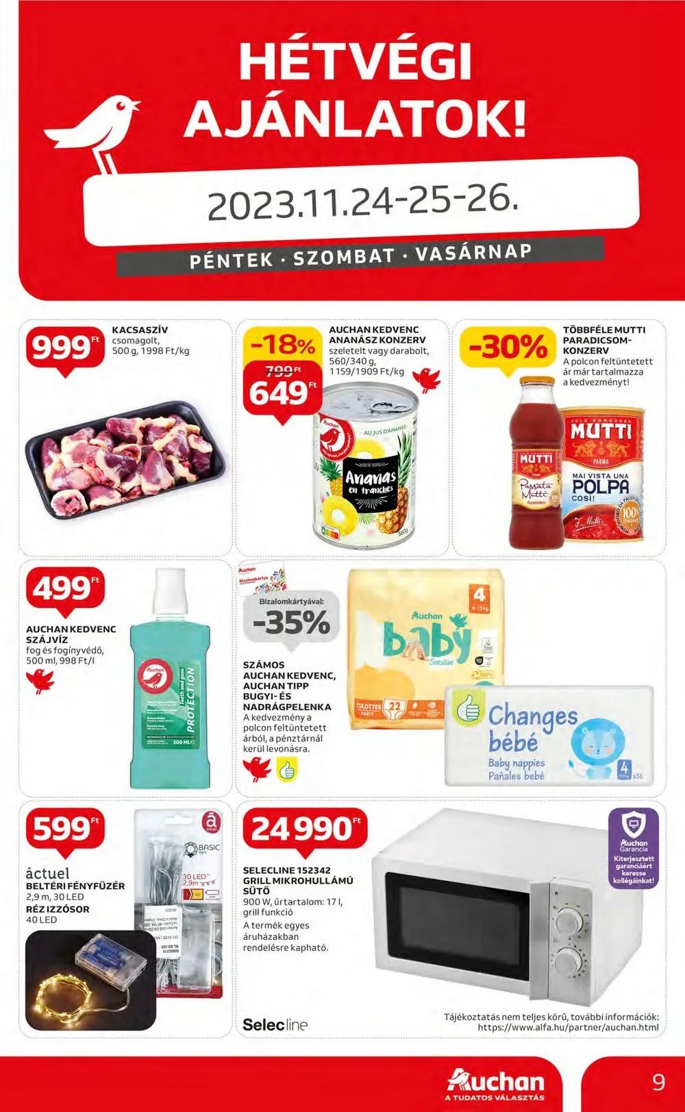 Auchan akciós újság Hipermarket 11.23–11.29 – 9. oldal