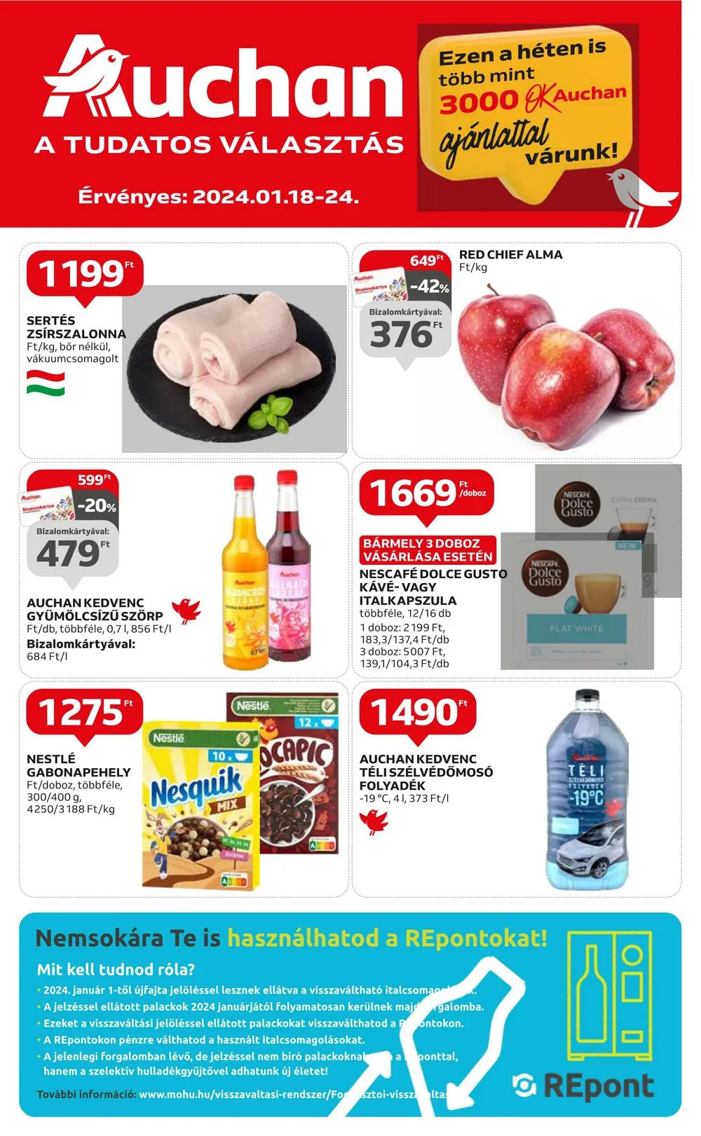 Auchan akciós újság Hipermarket 01.18–01.24