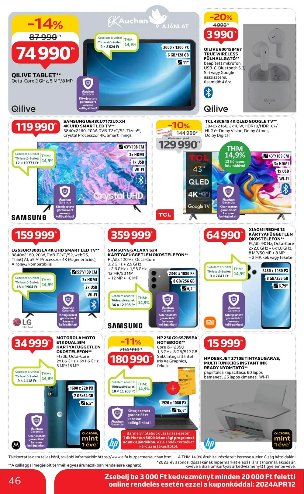 Auchan akciós újság Hipermarket 04.04–04.10 – 46. oldal