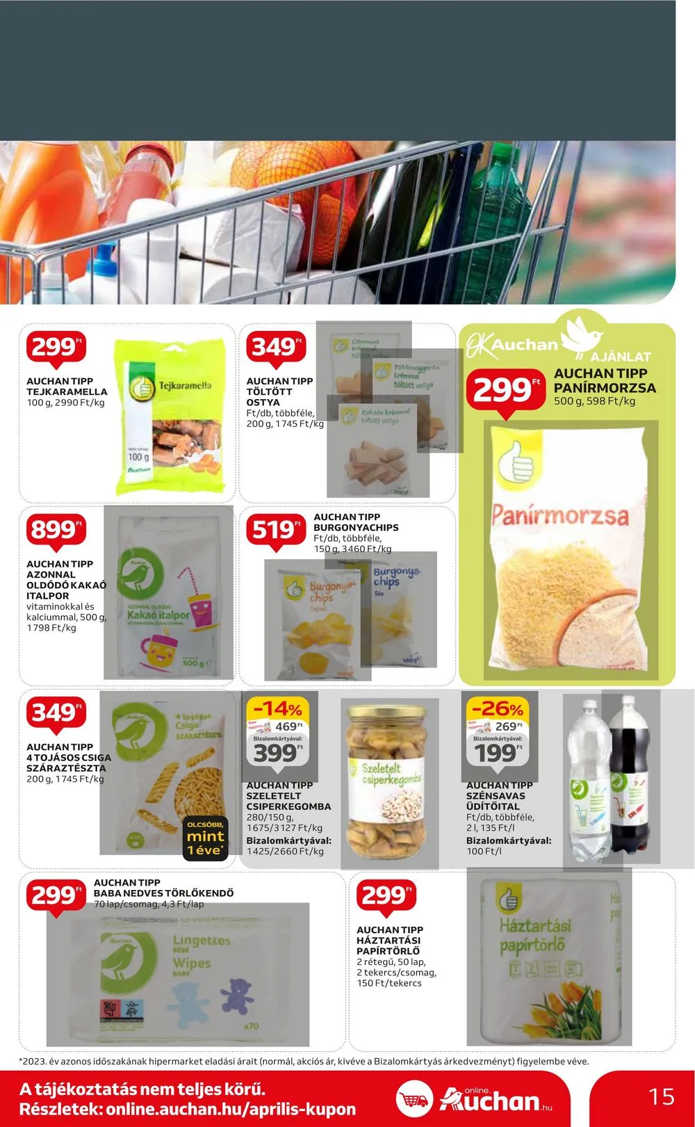 Auchan akciós újság Hipermarket 04.25–04.30 – 15. oldal