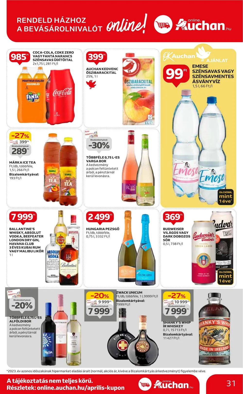 Auchan akciós újság Hipermarket 04.25–04.30 – 31. oldal
