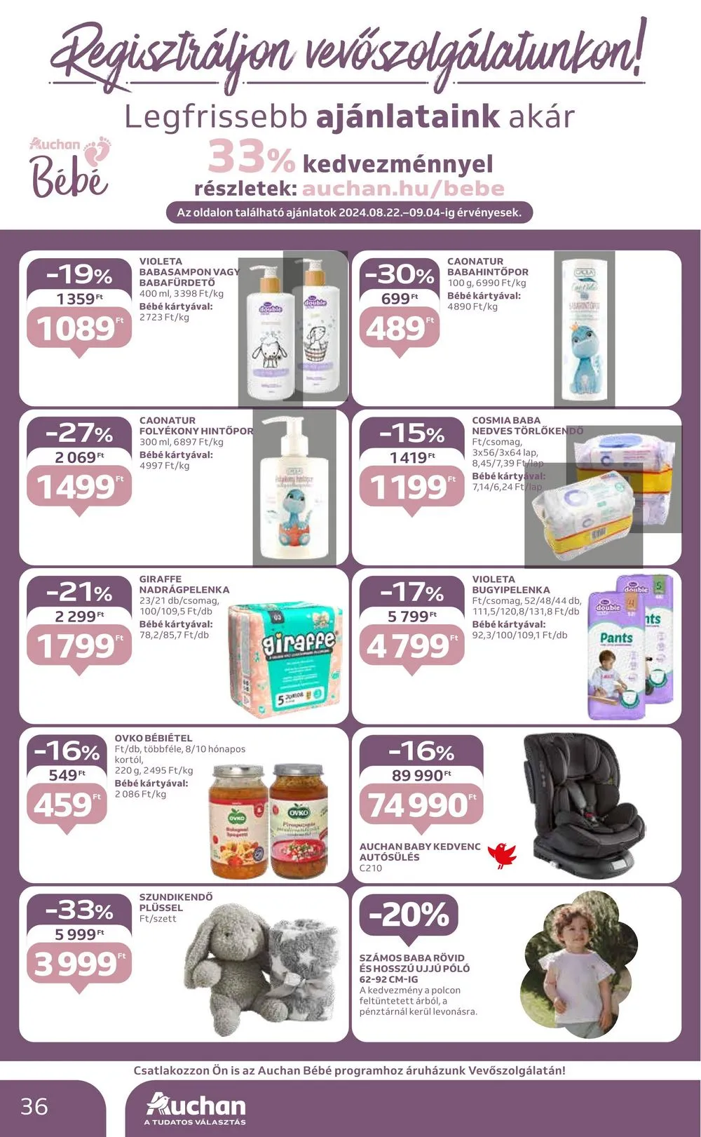 Auchan akciós újság Hipermarket 08.22–08.28 – 36. oldal