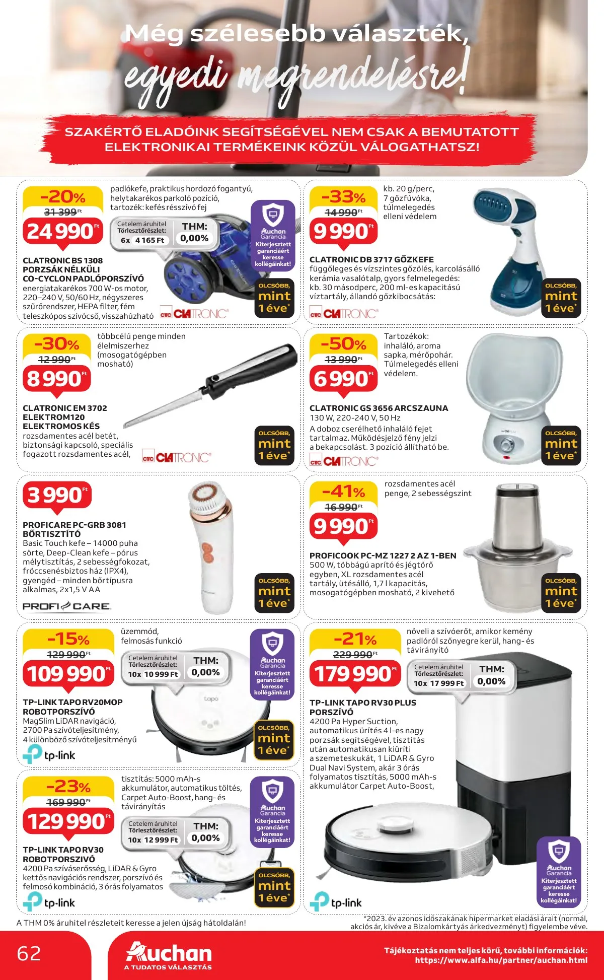 Auchan akciós újság Hipermarket 10.10–10.16 – 62. oldal