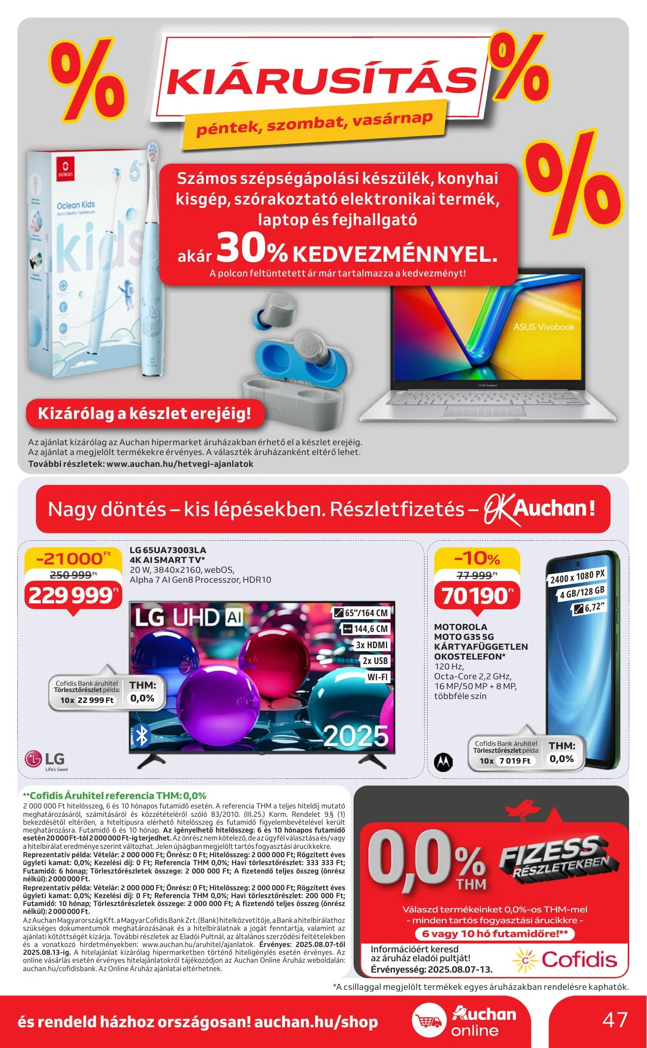 Auchan akciós újság Hipermarket 08.07–08.13 – 47. oldal