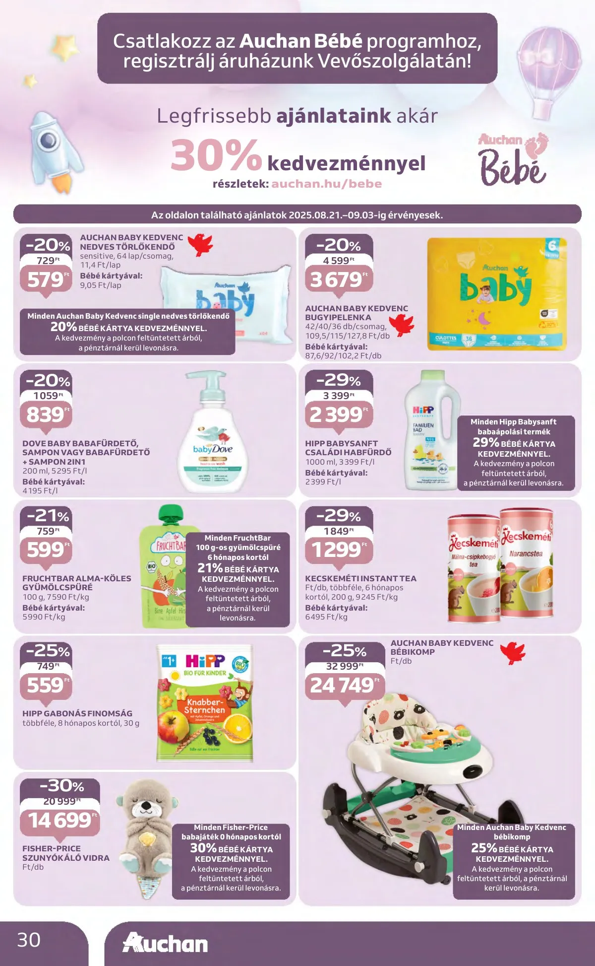 Auchan akciós újság Hipermarket 08.21–08.27 – 30. oldal
