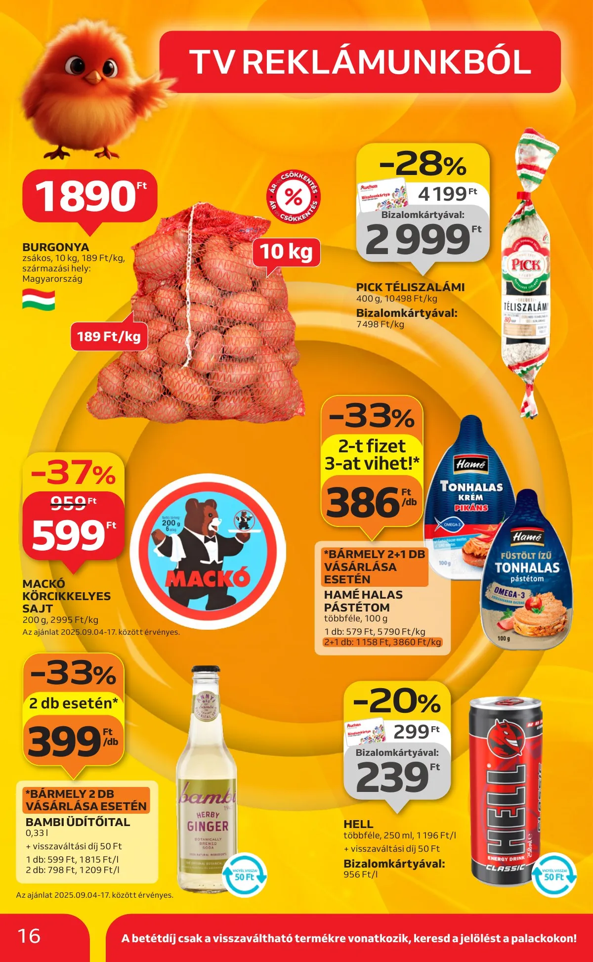 Auchan akciós újság Hipermarket 09.04–09.10 – 16. oldal
