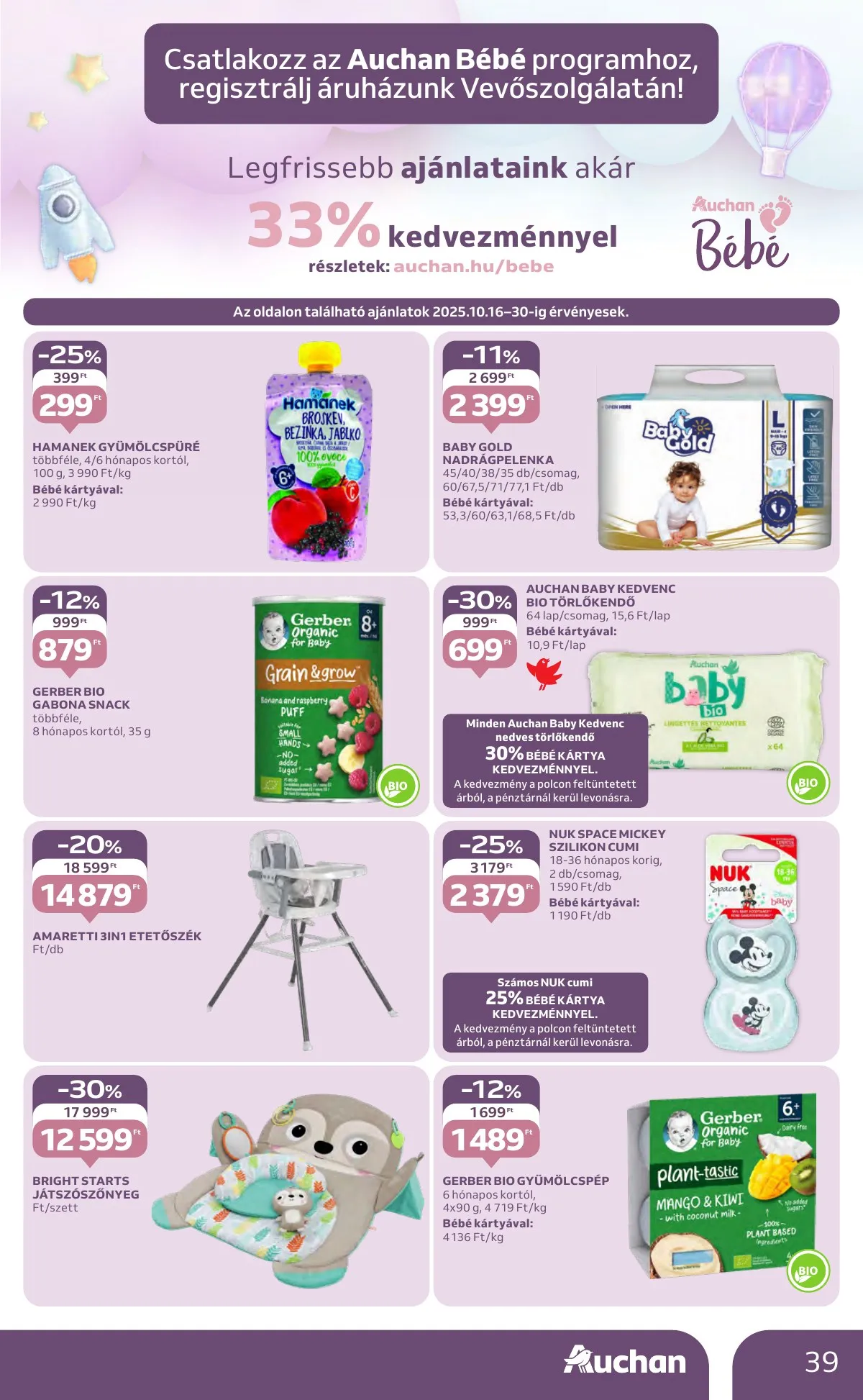 Auchan akciós újság Hipermarket 10.16–10.22 – 39. oldal