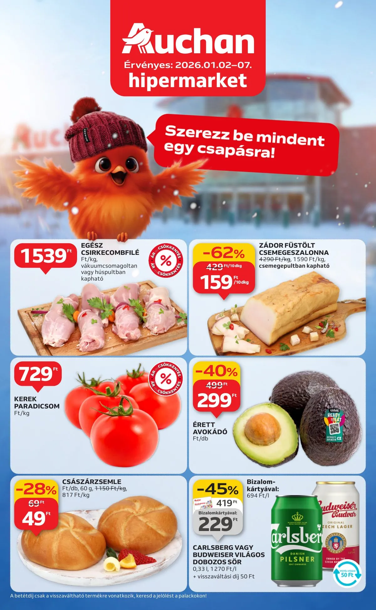 Auchan akciós újság Hipermarket 01.02–01.07