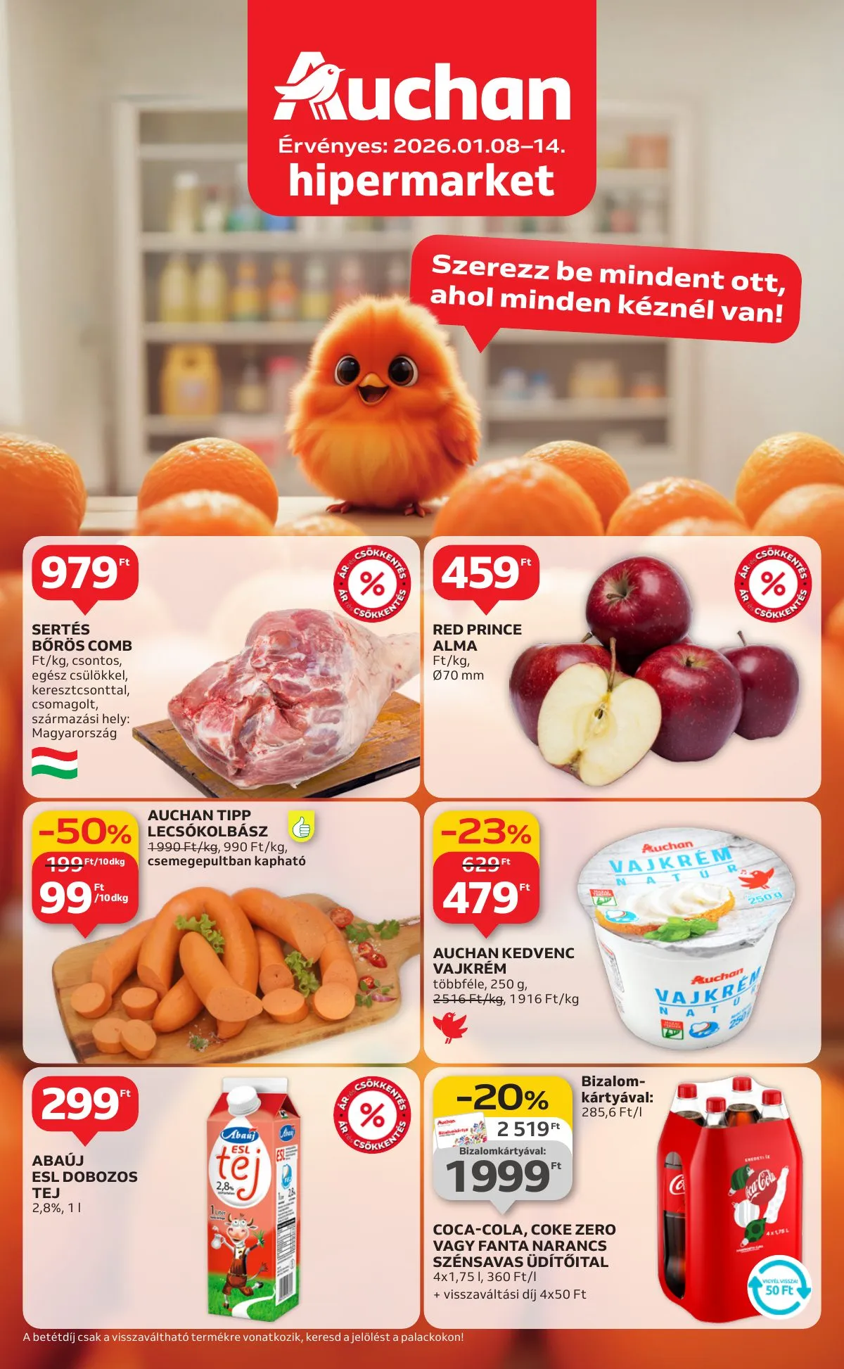 Auchan akciós újság Hipermarket 01.08–01.14