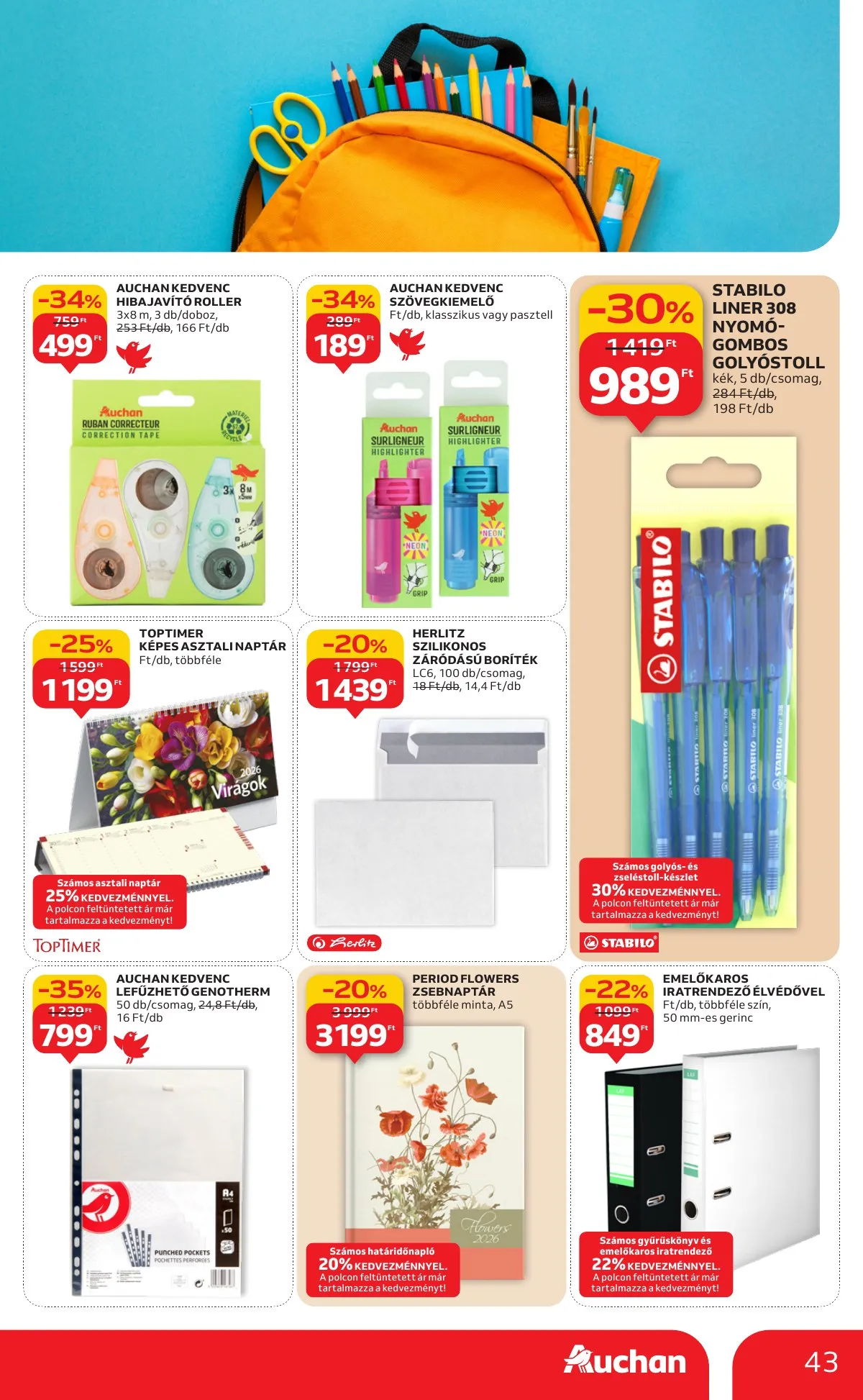 Auchan akciós újság Hipermarket 01.08–01.14 – 43. oldal