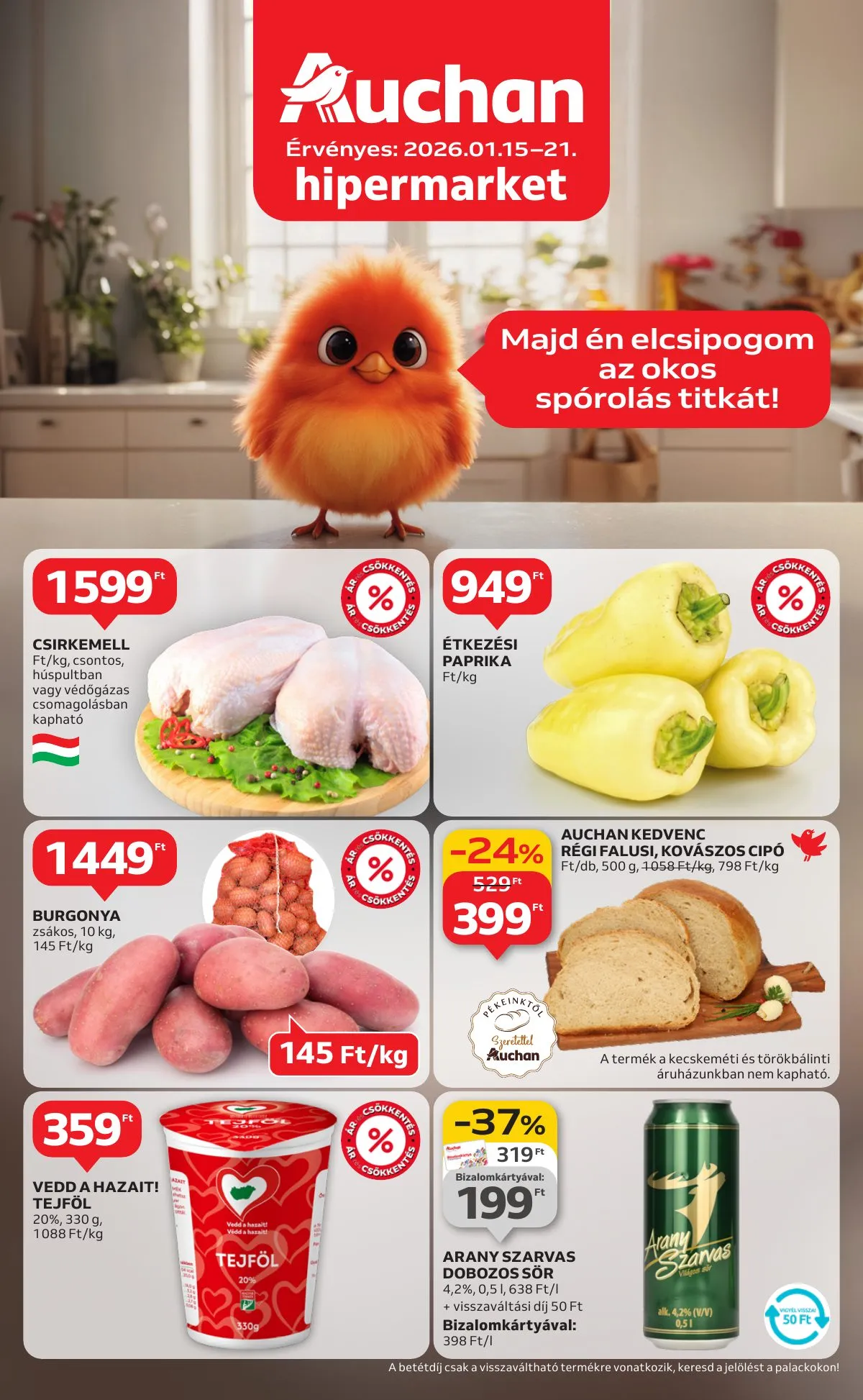 Auchan akciós újság Hipermarket 01.15–01.21
