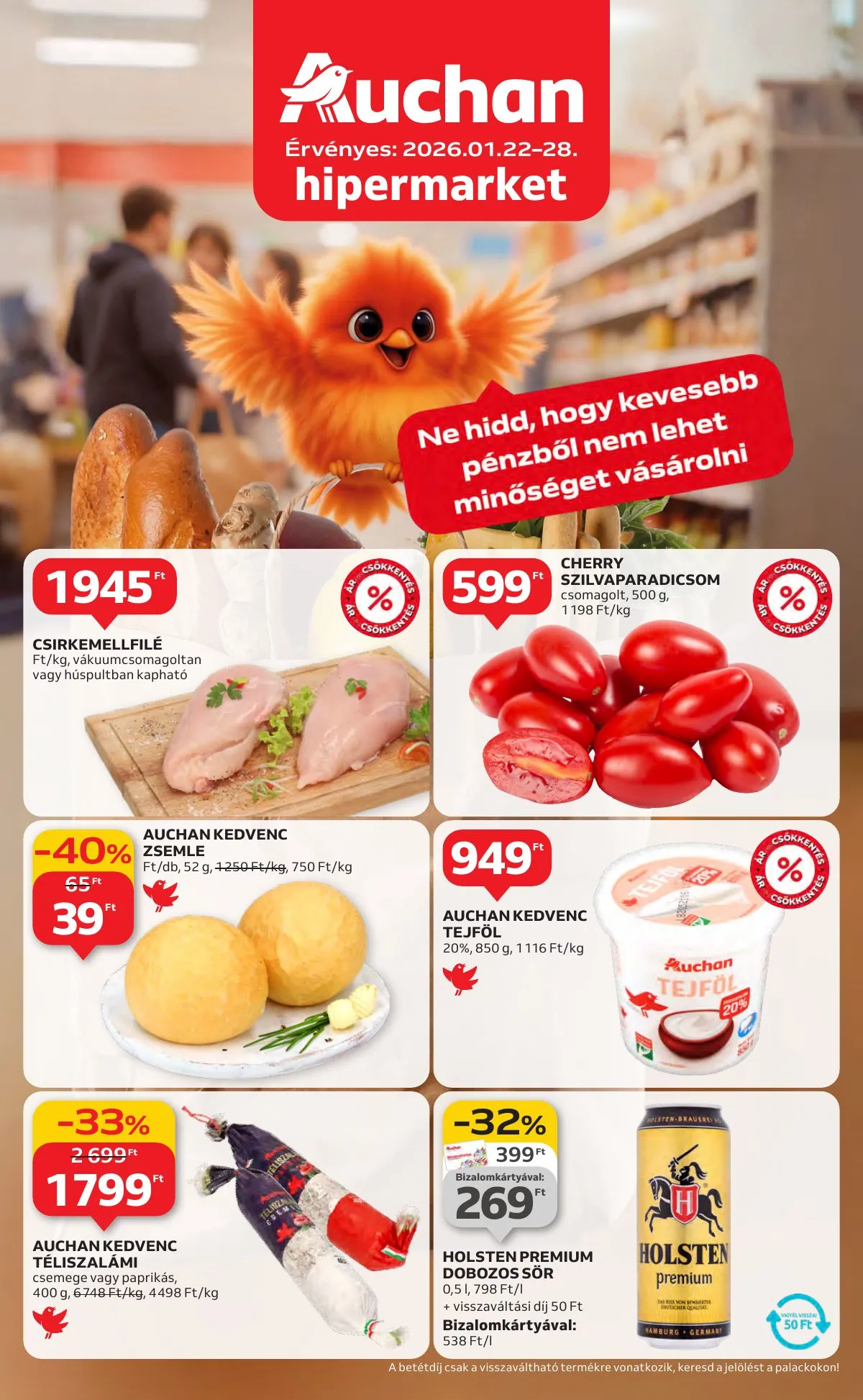 Auchan akciós újság Hipermarket 01.22–01.28