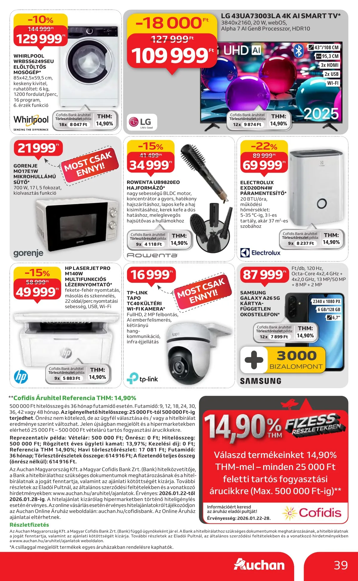 Auchan akciós újság Hipermarket 01.22–01.28 – 39. oldal