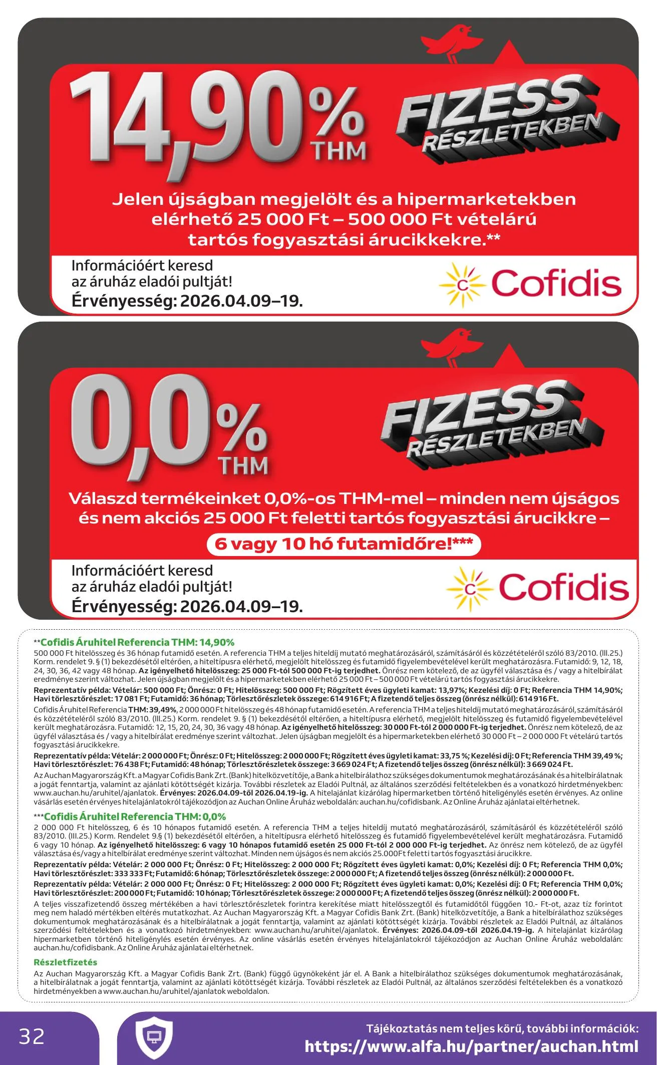 Auchan akciós újság Hipermarket 04.09–04.15 – 32. oldal