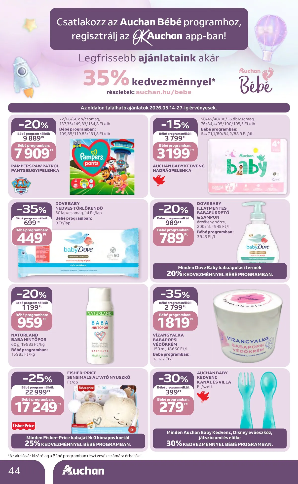 Auchan akciós újság Hipermarket 05.14–05.20 – 44. oldal