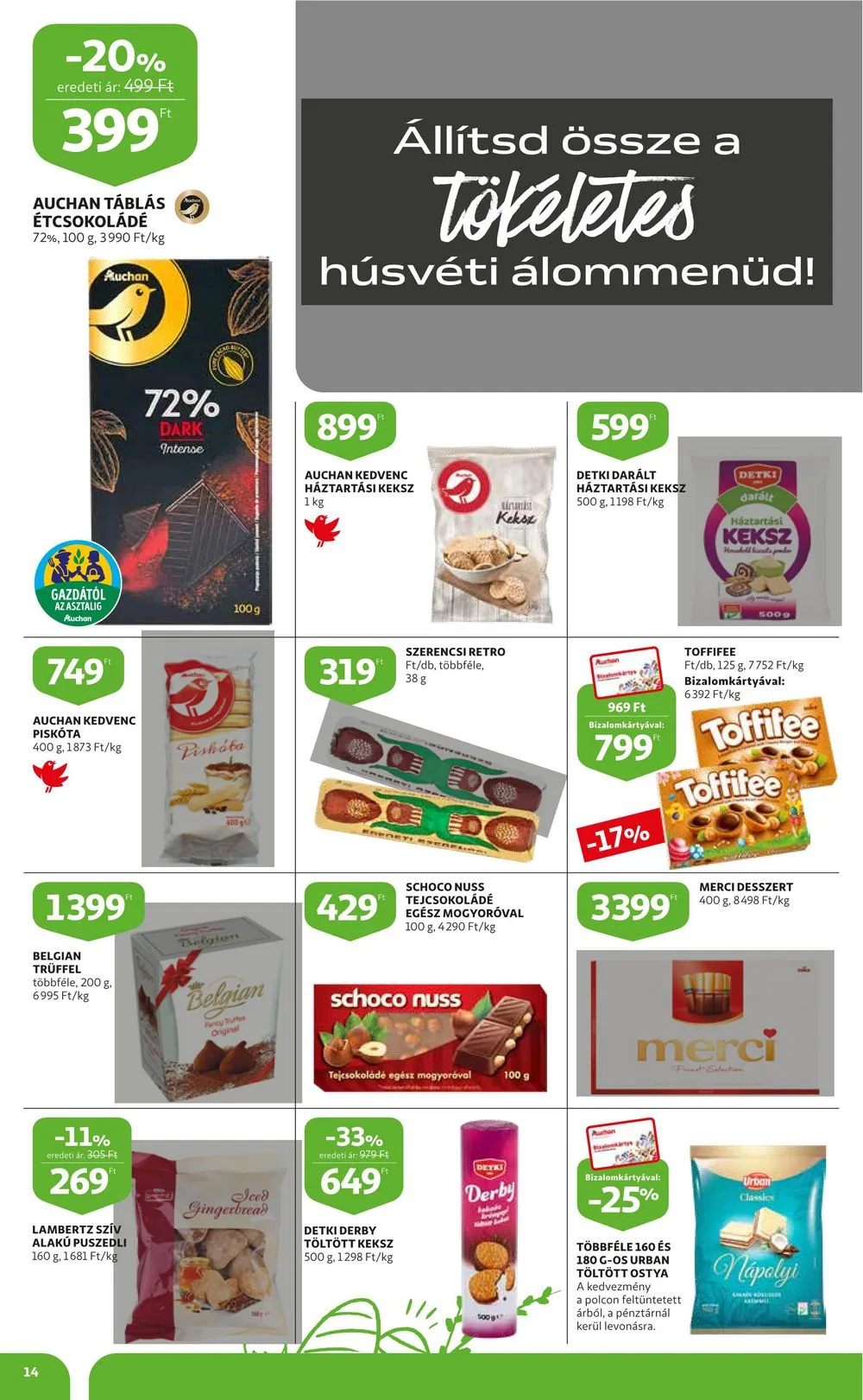 Auchan akciós újság Húsvét 03.16–04.08 – 14. oldal