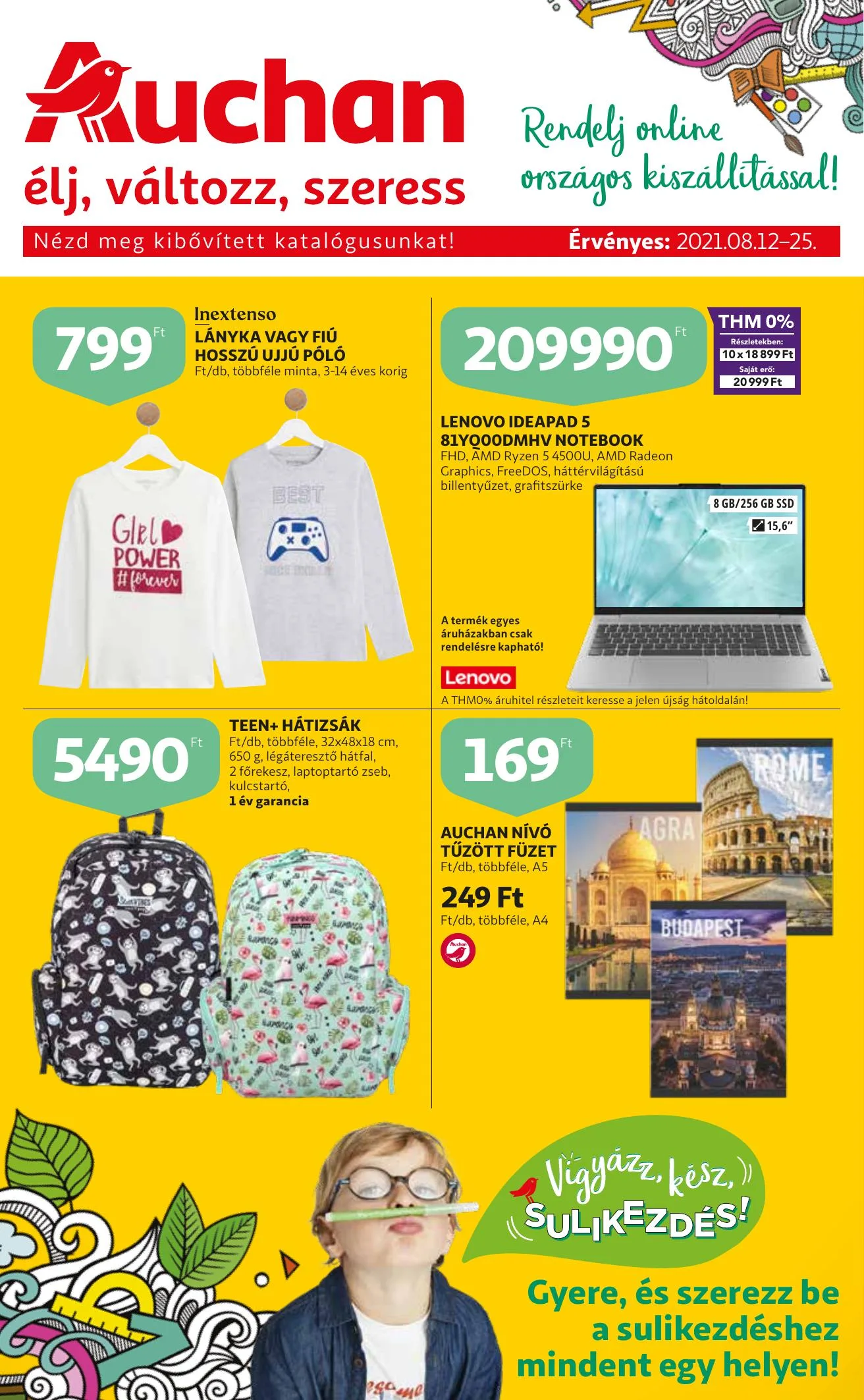 Auchan akciós újság Iskolakezdés katalógus 08.12–08.25
