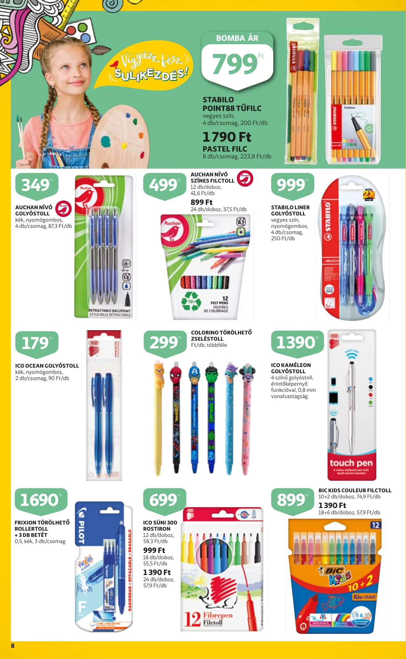 Auchan akciós újság Iskolakezdés katalógus 08.12–08.25 – 8. oldal